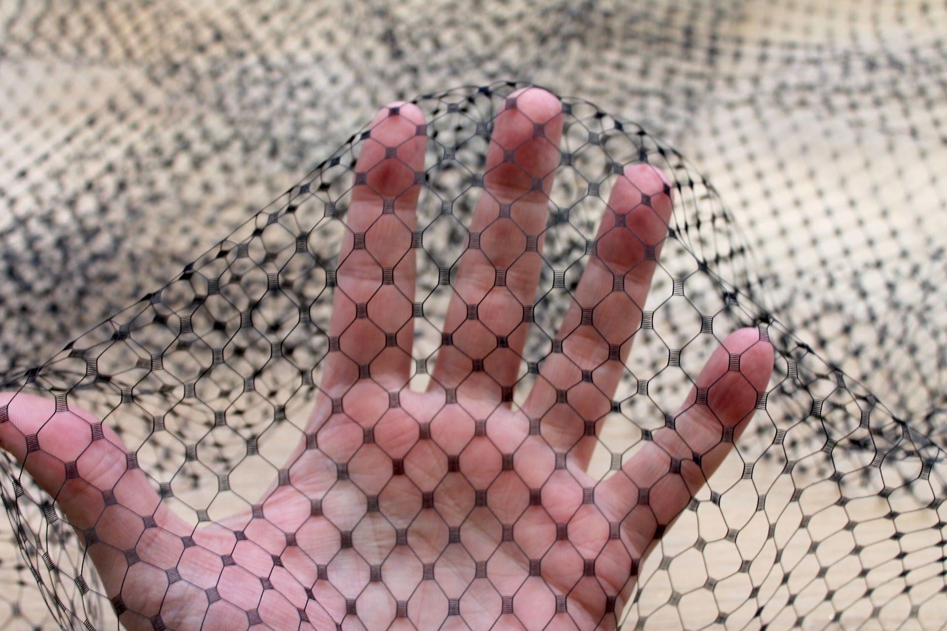 Large Hat Veiling Net - Black fabric, image 3 of 6