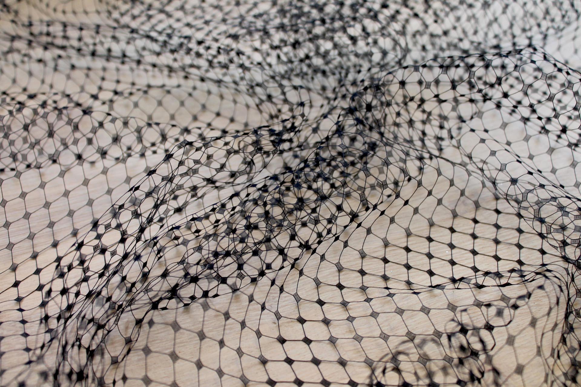 Large Hat Veiling Net - Black fabric, image 6 of 6