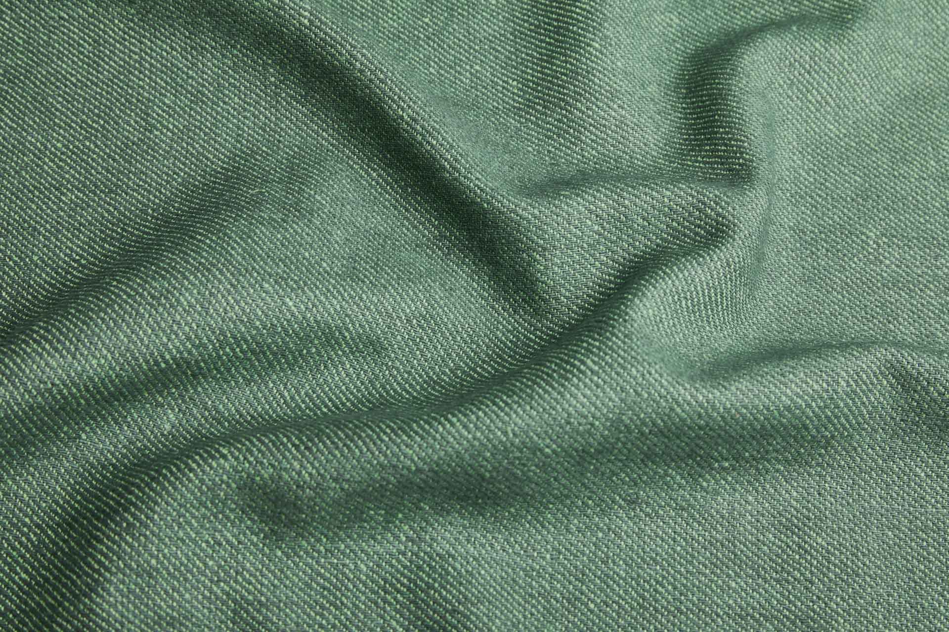 Reversible Silk Cotton Twill Weave - Fresh Green / Hunter Green fabric, image 2 of 11