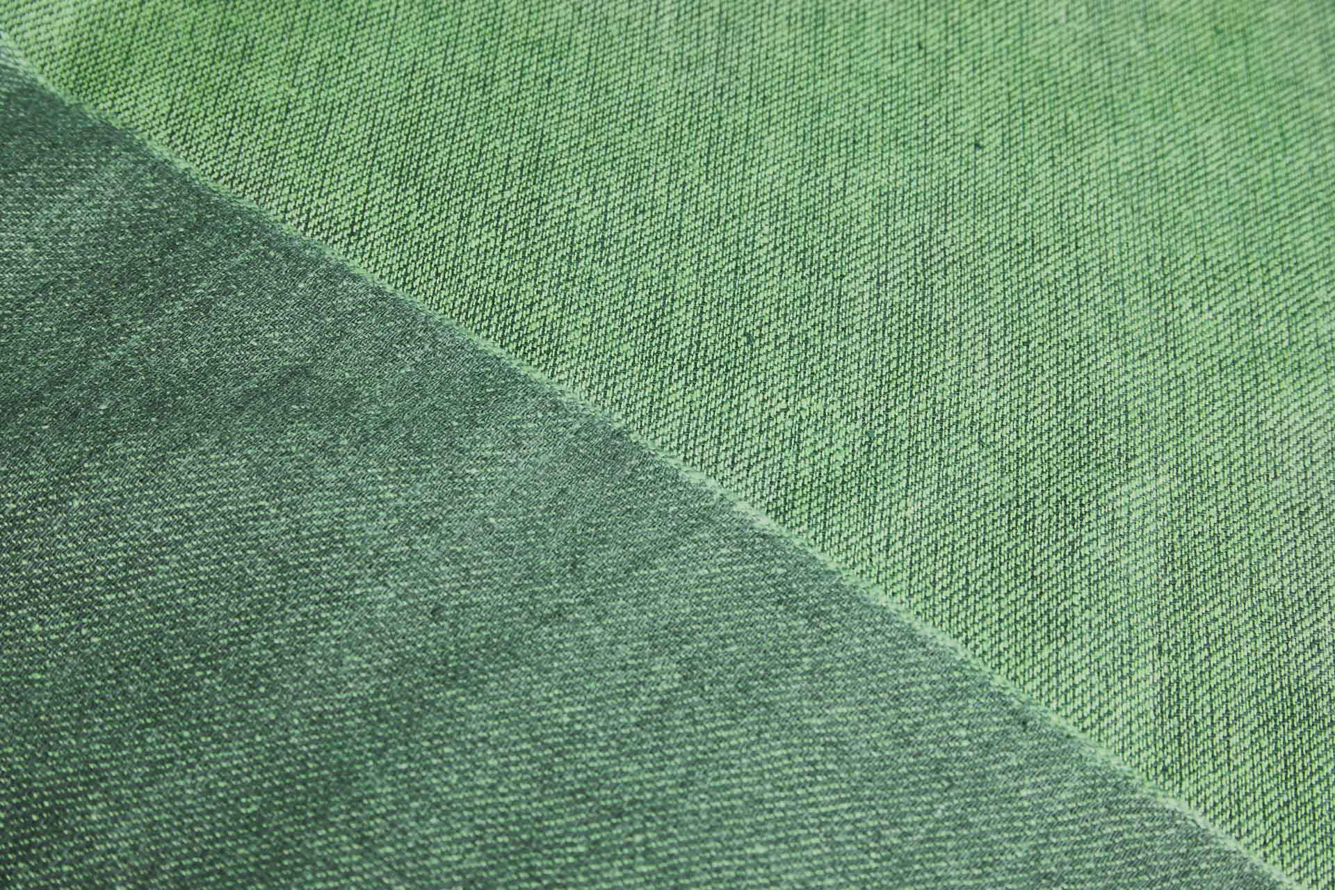 Reversible Silk Cotton Twill Weave - Fresh Green / Hunter Green fabric