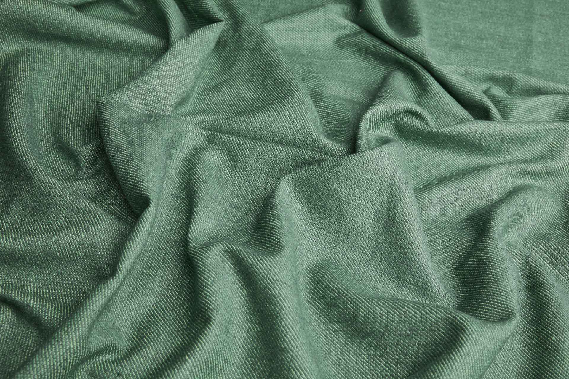 Reversible Silk Cotton Twill Weave - Fresh Green / Hunter Green fabric, image 6 of 11