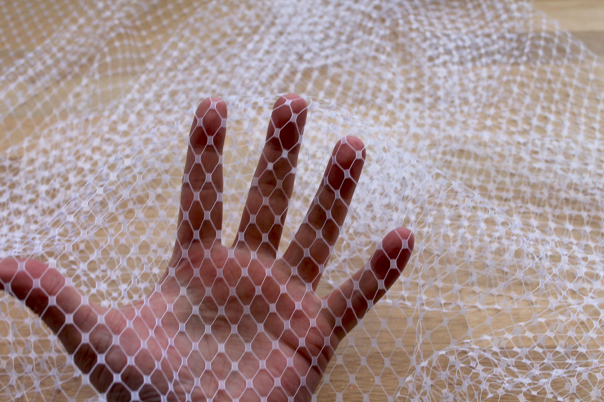 Large Hat Veiling Net - White fabric, image 3 of 5