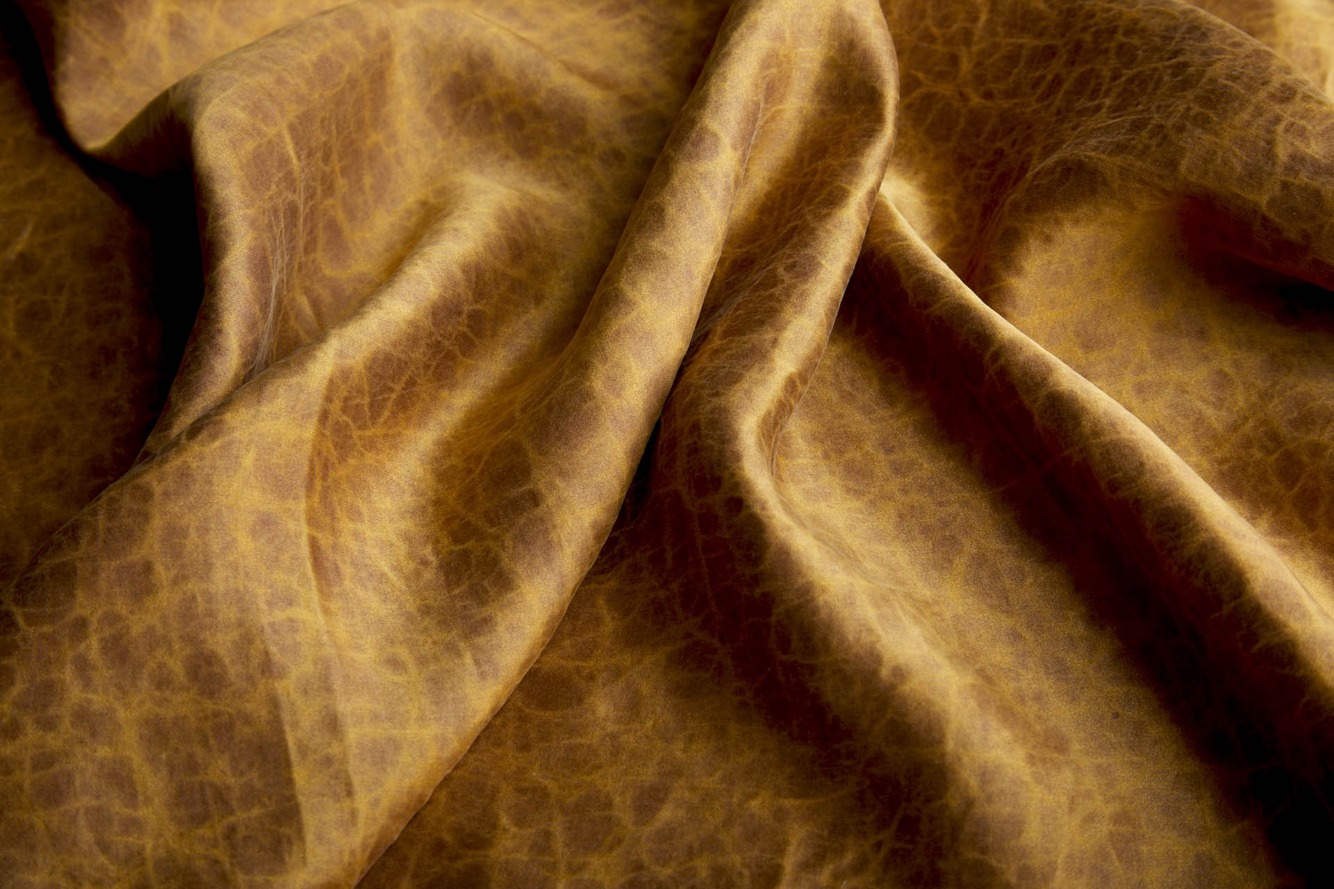 Mud Silk - Satin - Ochre / Black fabric, image 8 of 10