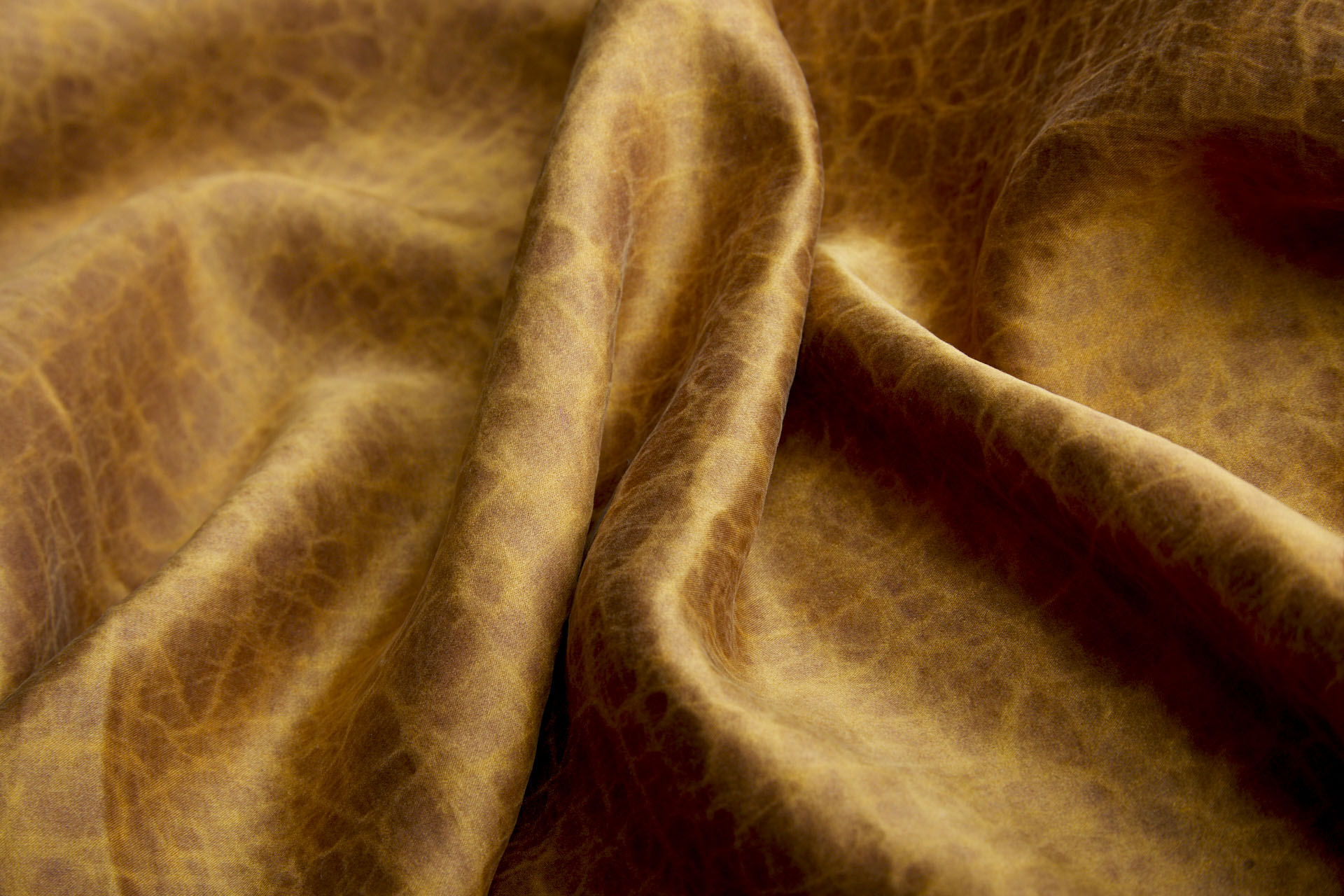 Mud Silk - Satin - Ochre / Black fabric, image 5 of 10