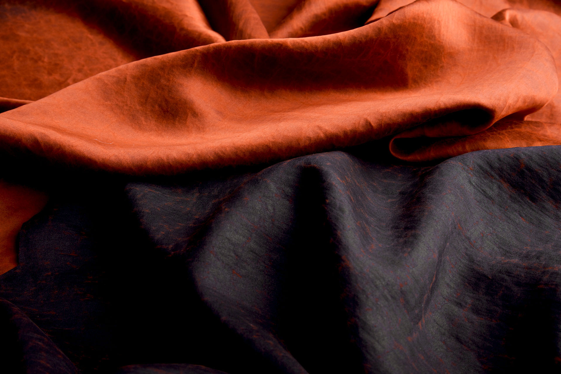Mud Silk - Satin - Russet / Black fabric, image 9 of 9