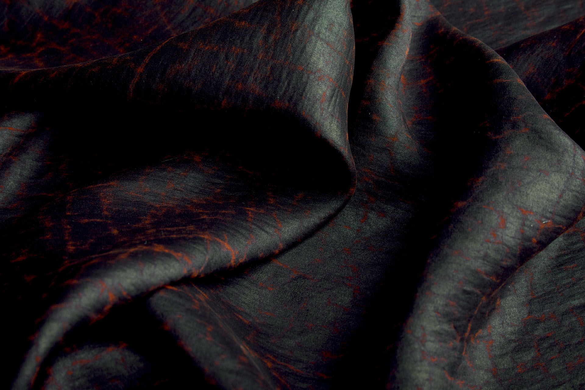 Mud Silk - Satin - Russet / Black fabric, image 5 of 9