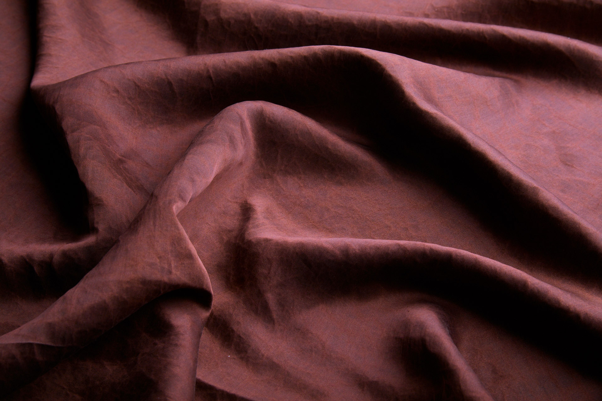 Mud Silk - Satin - Chestnut / Black fabric, image 2 of 11