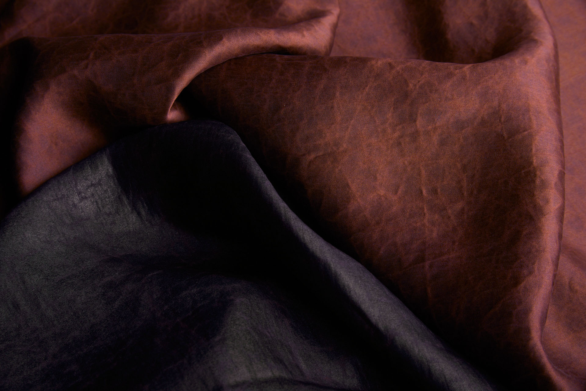 Mud Silk - Satin - Chestnut / Black fabric, image 5 of 11