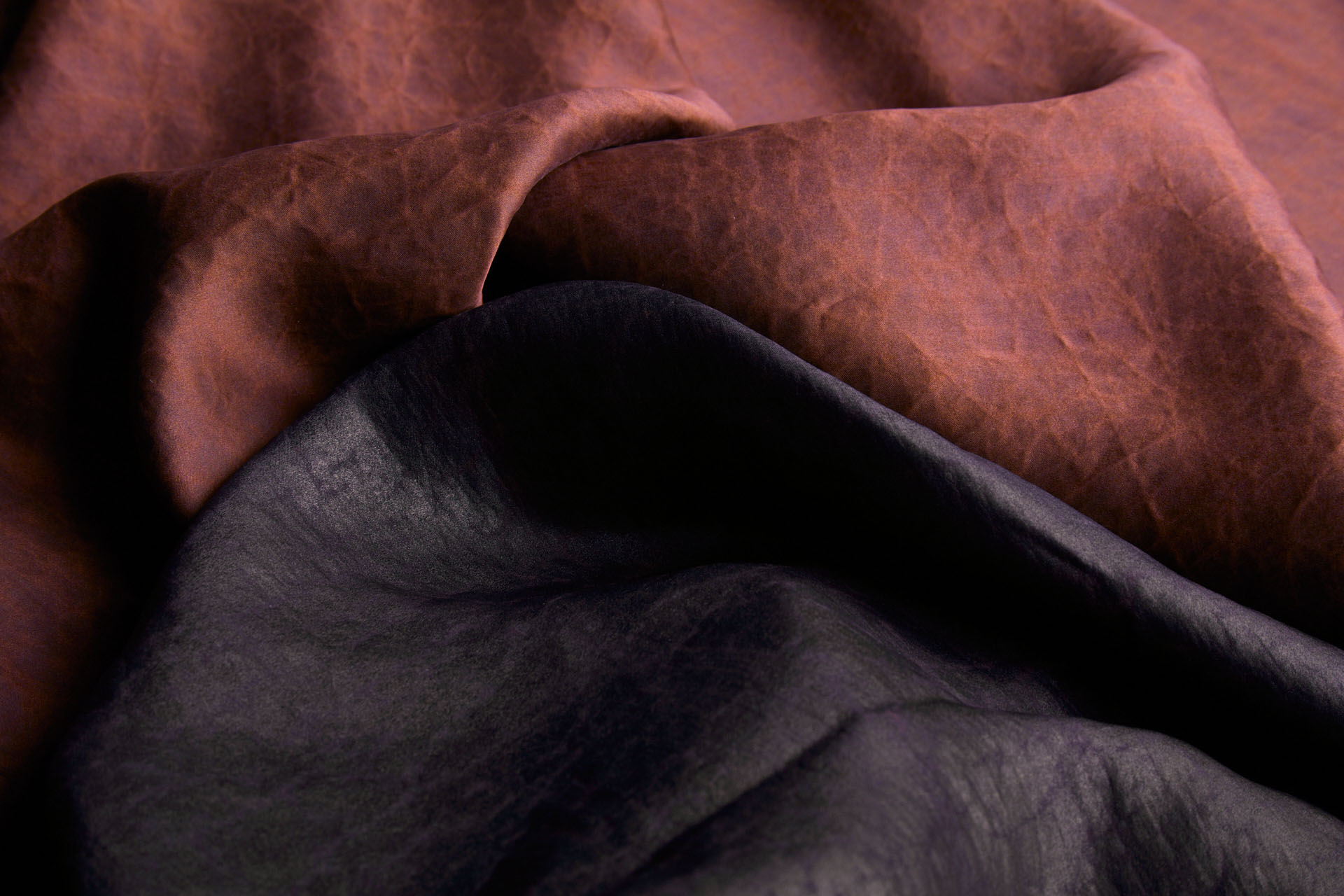 Mud Silk - Satin - Chestnut / Black fabric, image 11 of 11