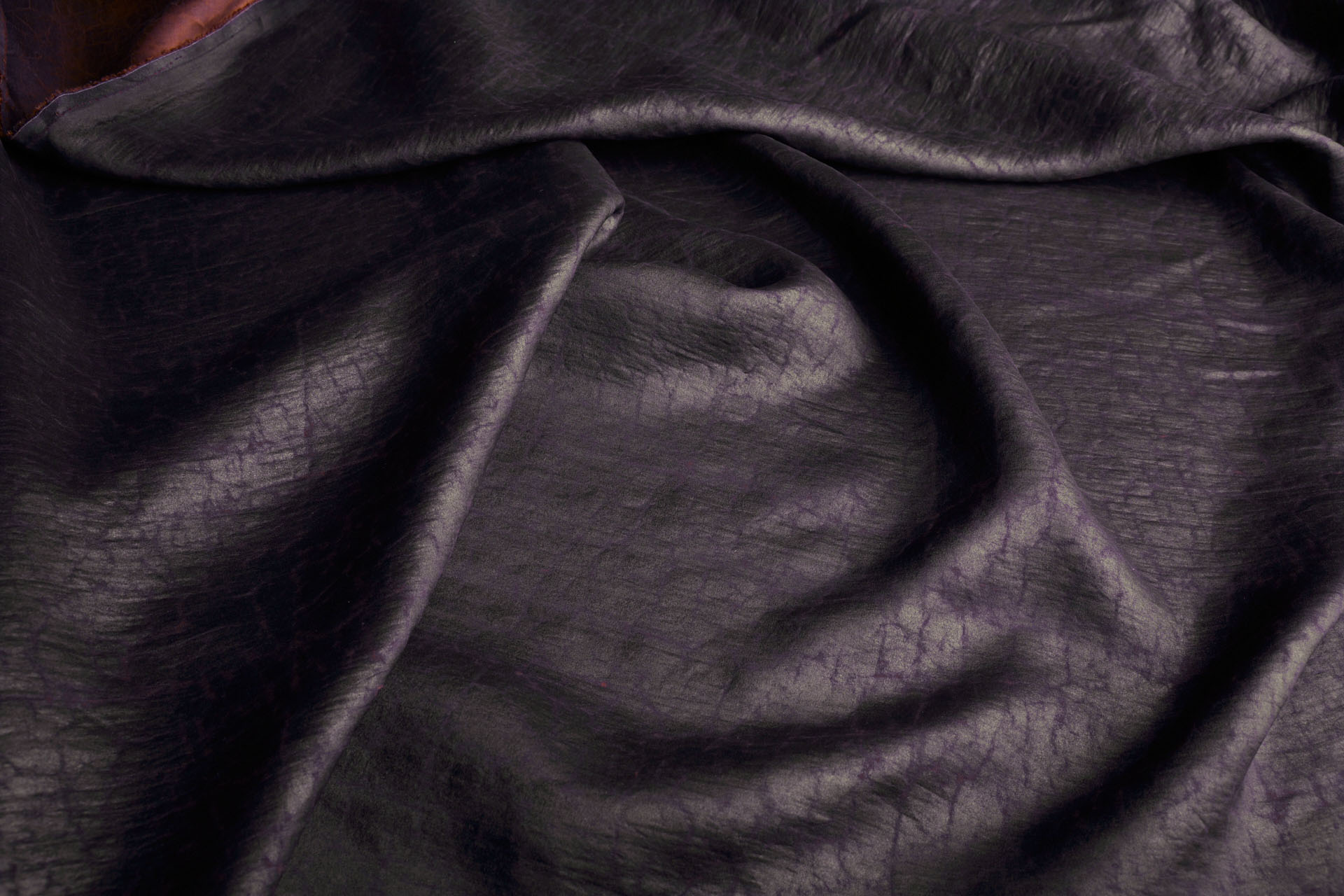 Mud Silk - Satin - Chestnut / Black fabric, image 7 of 11