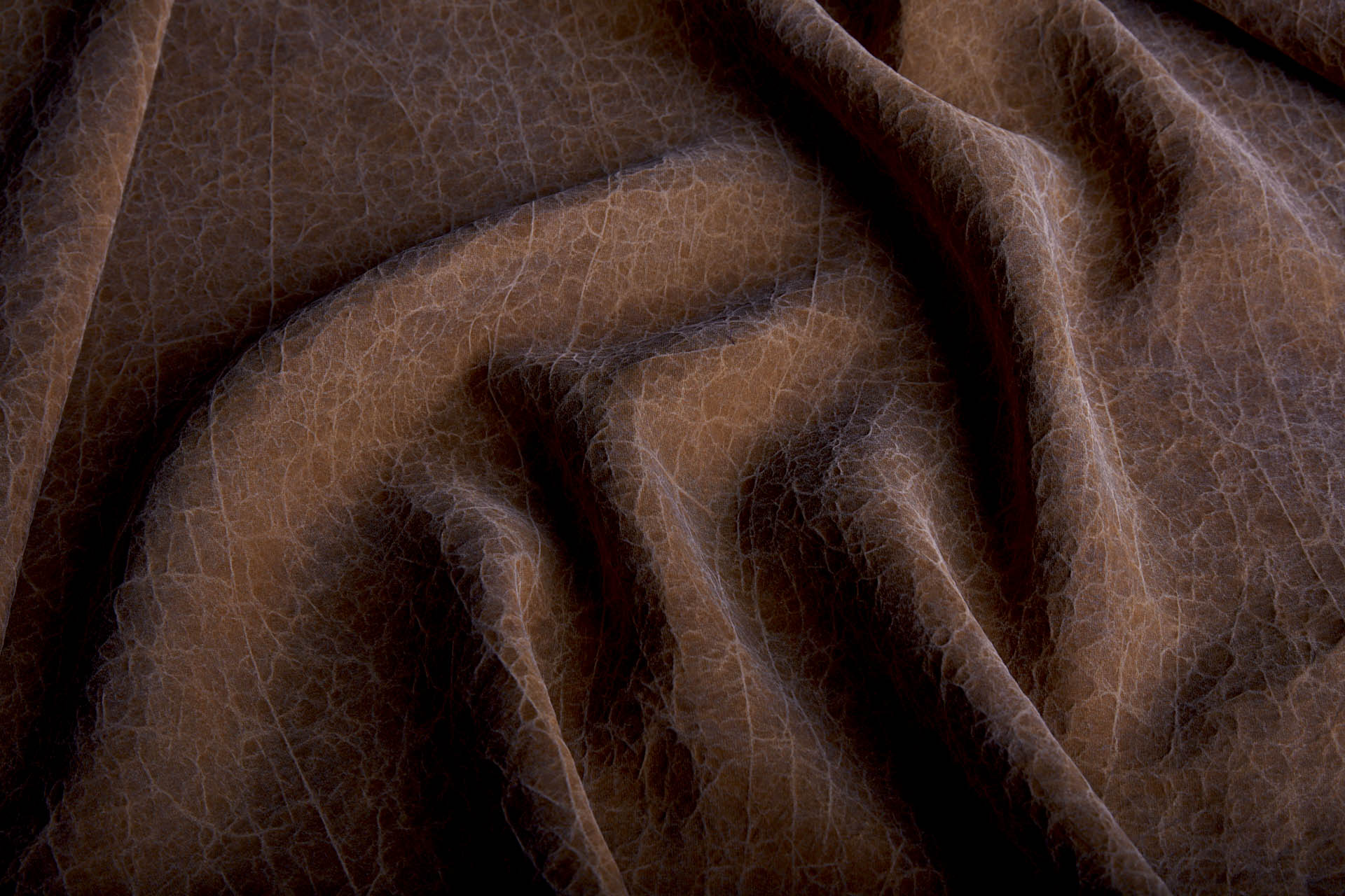 Mud Silk - Habotai - Crackled Cocoa / Black fabric, image 11 of 11