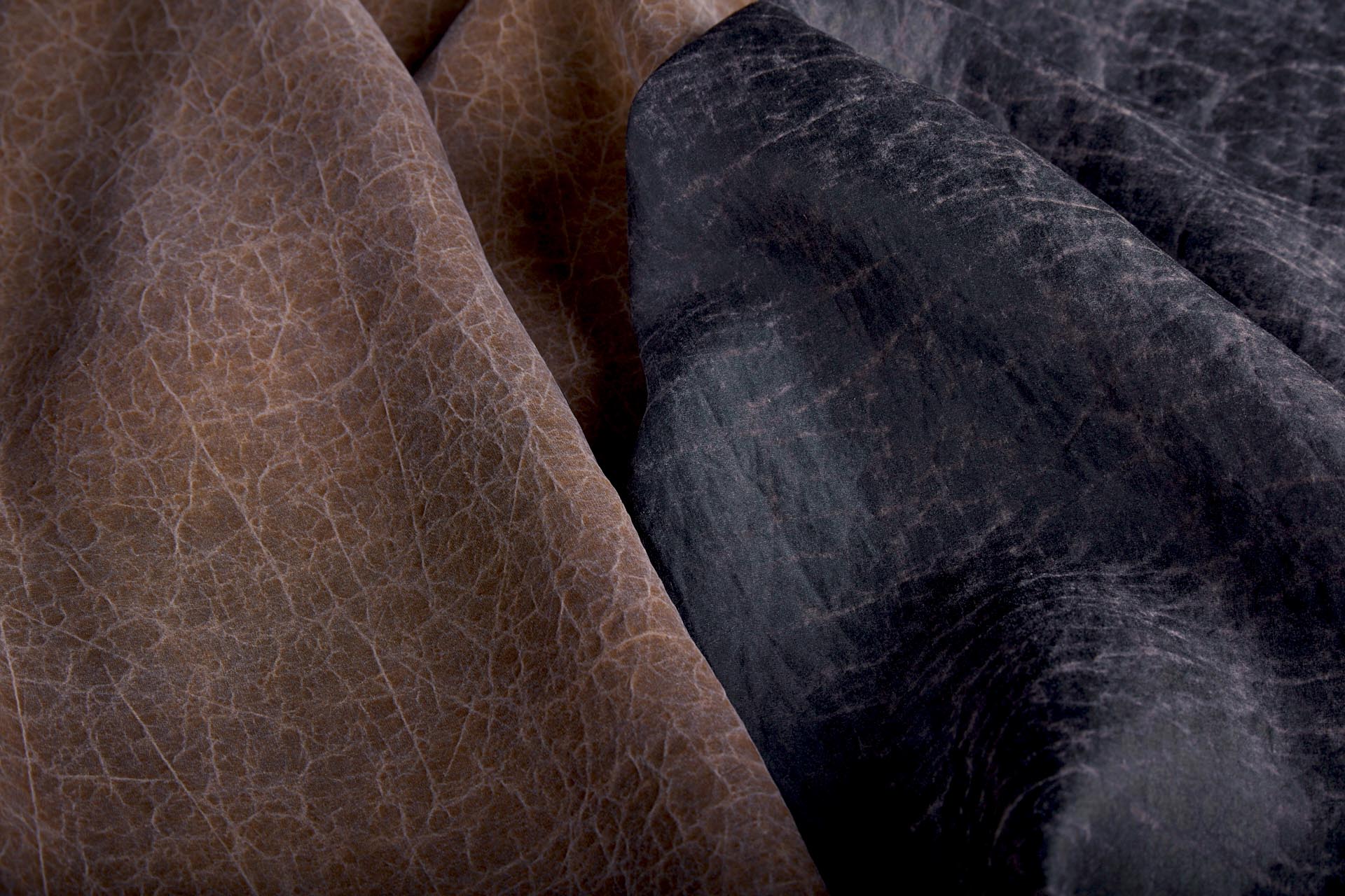 Mud Silk - Habotai - Crackled Cocoa / Black fabric, image 10 of 11