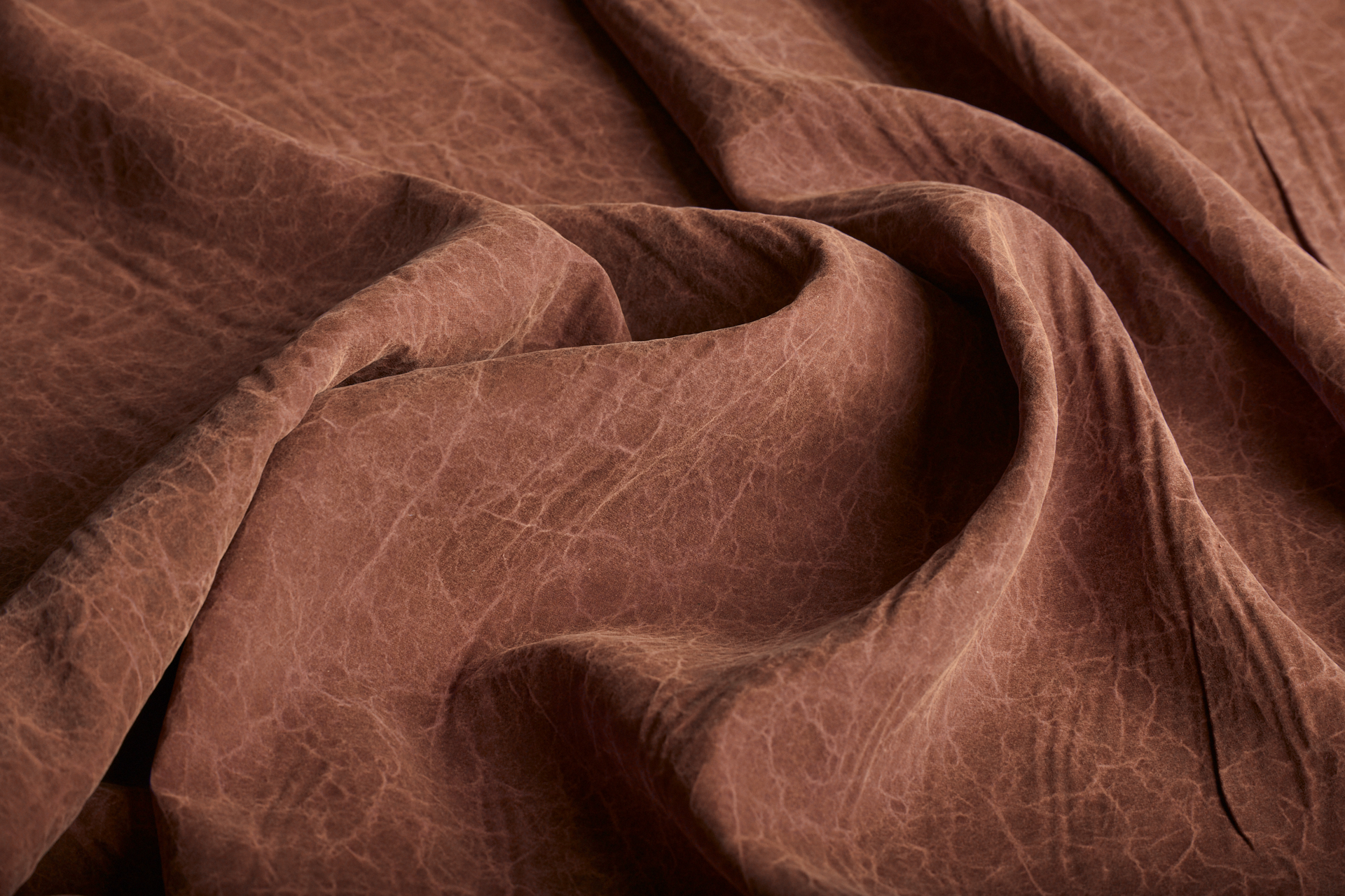 Mud Silk - Habotai - Brick / Black fabric, image 2 of 8