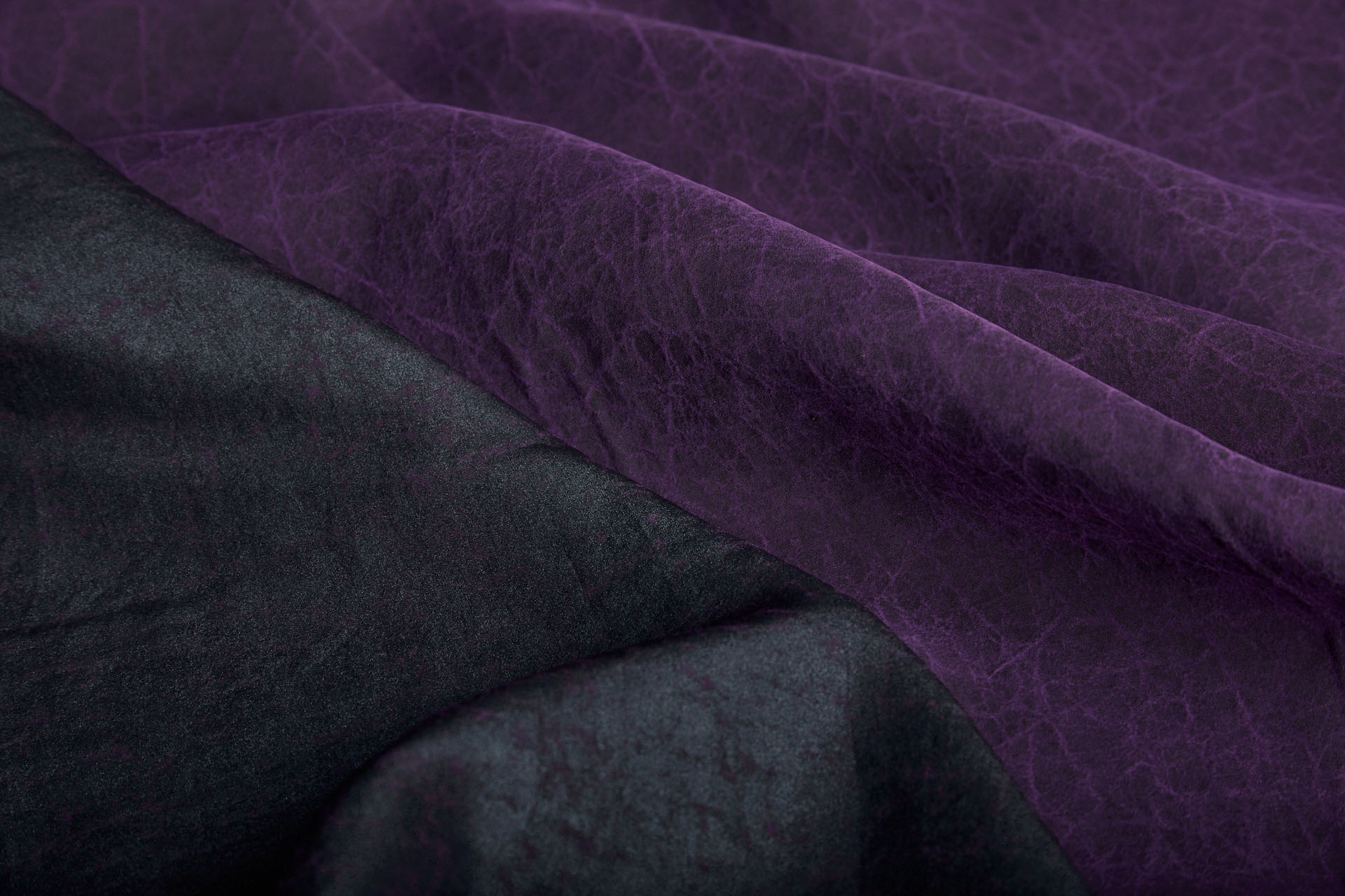 Mud Silk - Habotai - Purple Iris / Black fabric, image 6 of 10