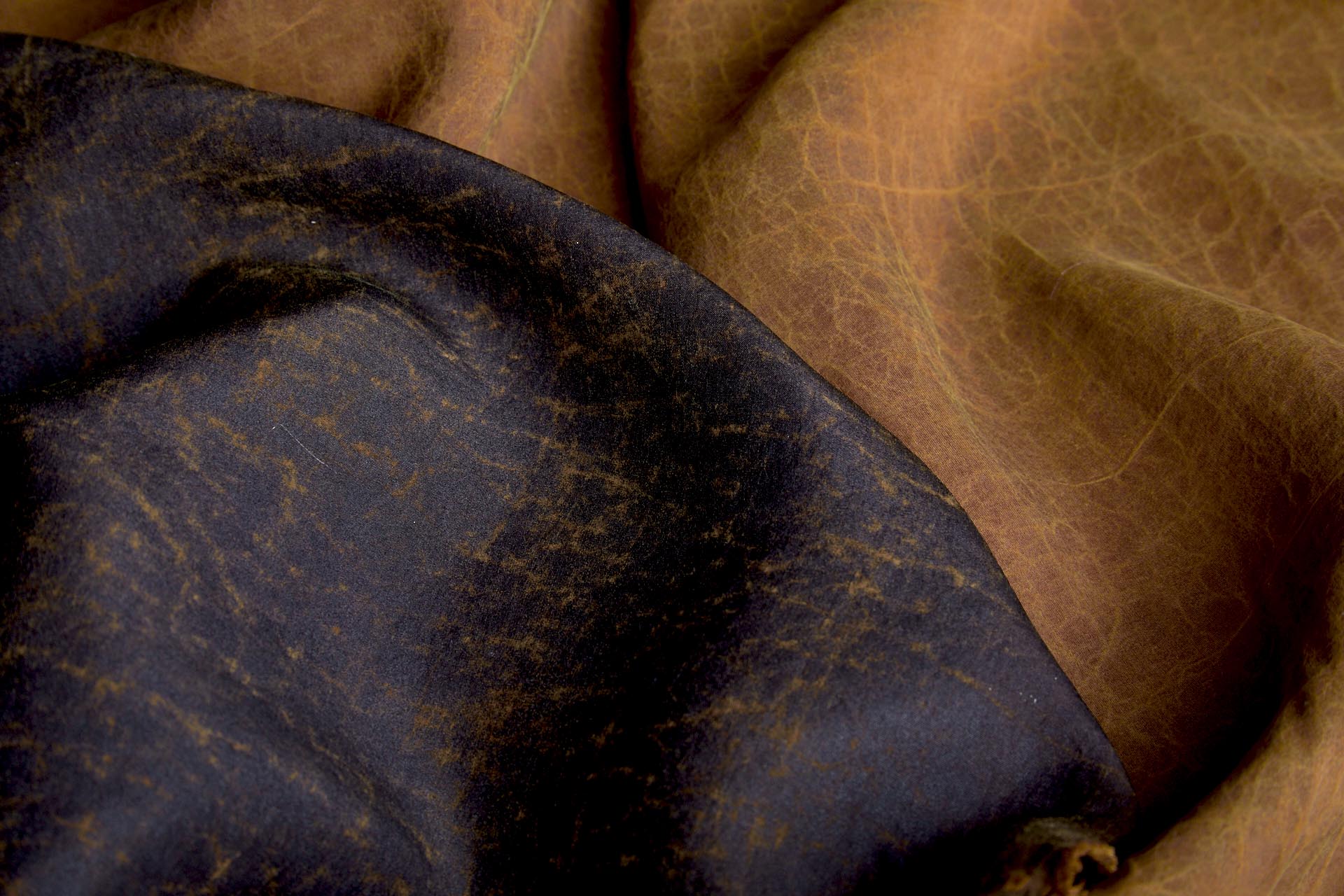 Mud Silk - Habotai - Raw Umber / Black fabric, image 6 of 10