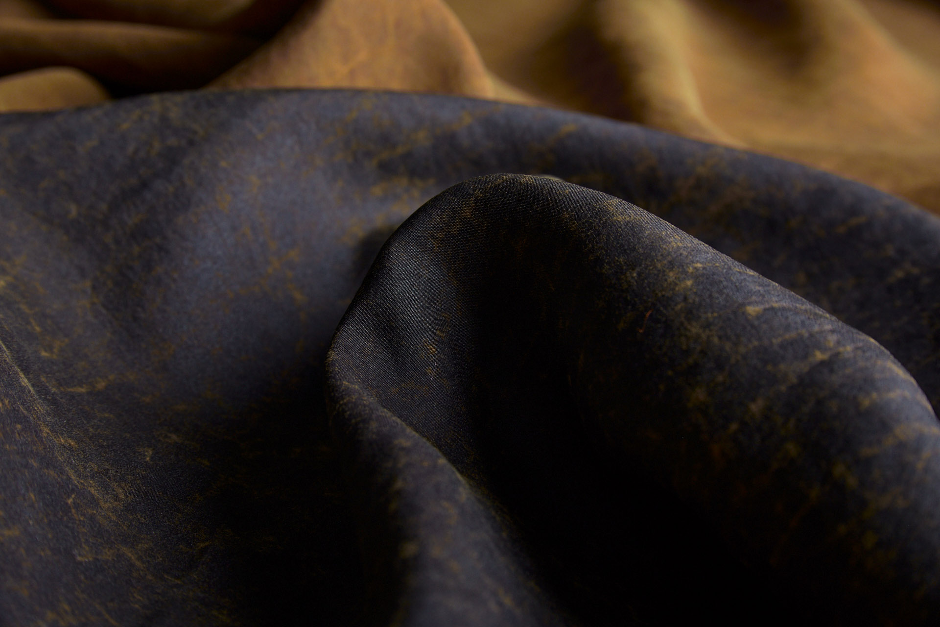 Mud Silk - Habotai - Raw Umber / Black fabric, image 10 of 10