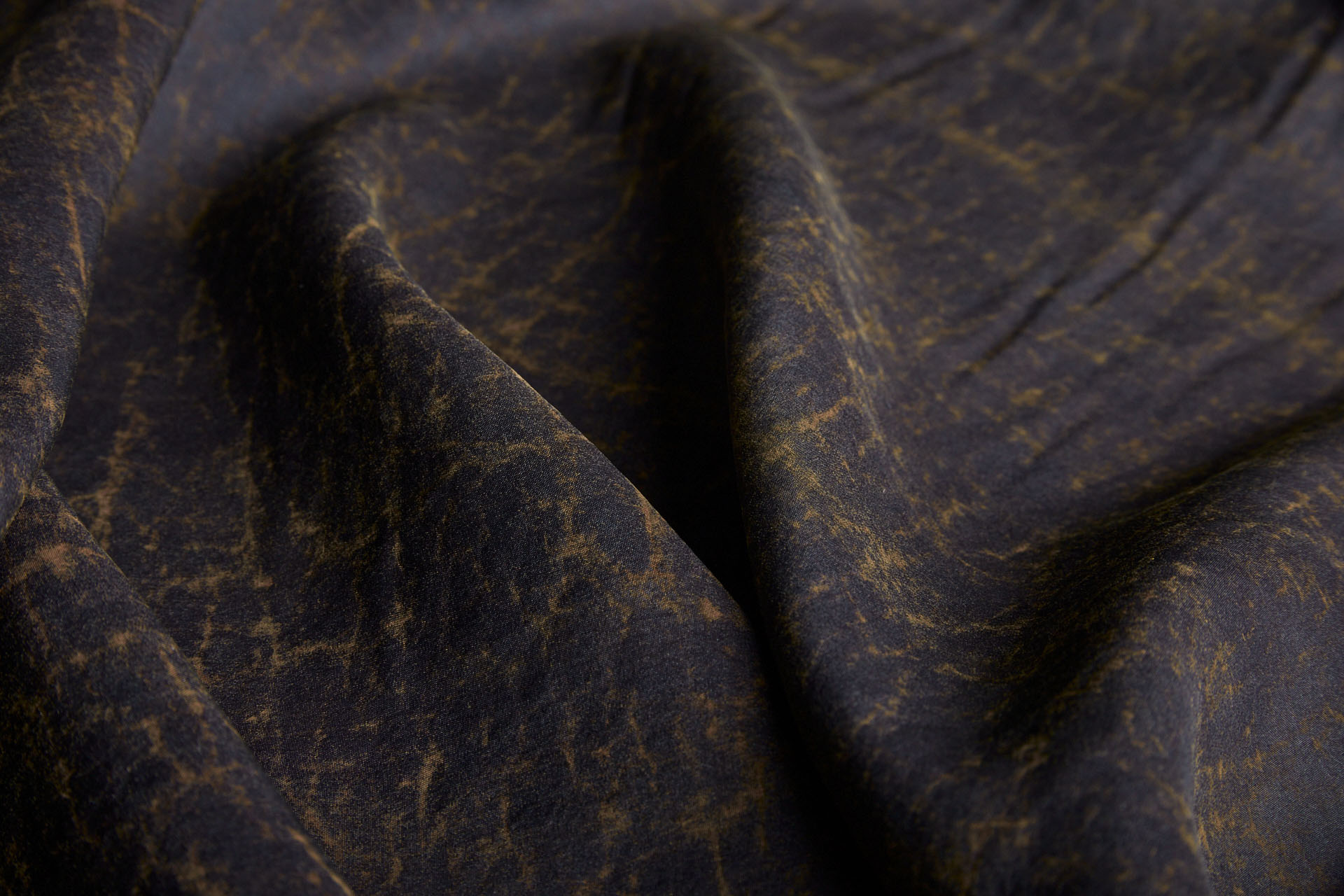 Mud Silk - Habotai - Raw Umber / Black fabric, image 3 of 10