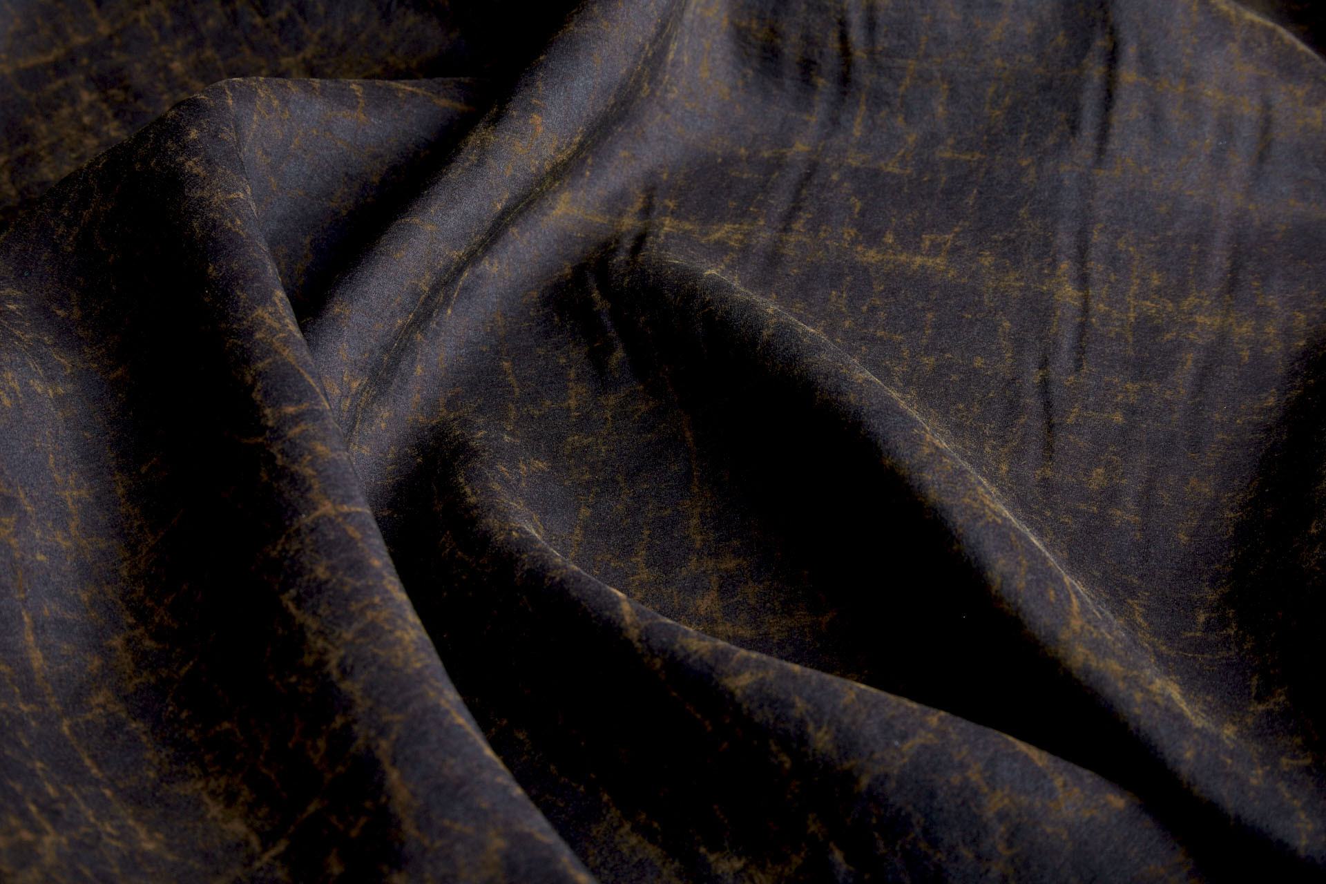 Mud Silk - Habotai - Raw Umber / Black fabric, image 5 of 10