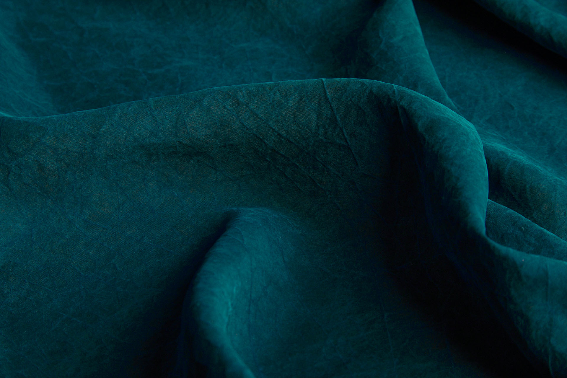 Mud Silk - Habotai - Dark Teal / Black fabric, image 4 of 11
