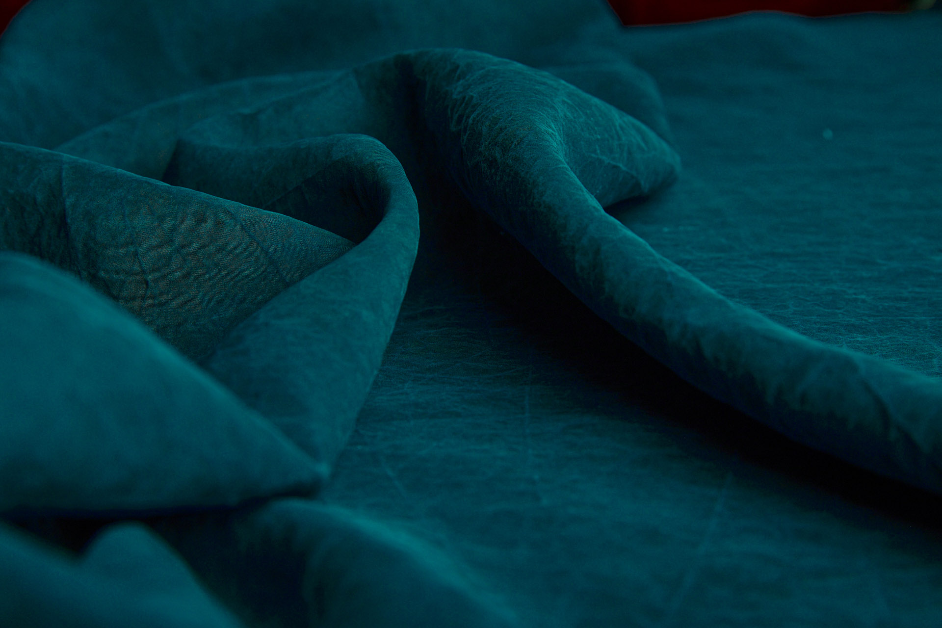 Mud Silk - Habotai - Dark Teal / Black fabric, image 7 of 11