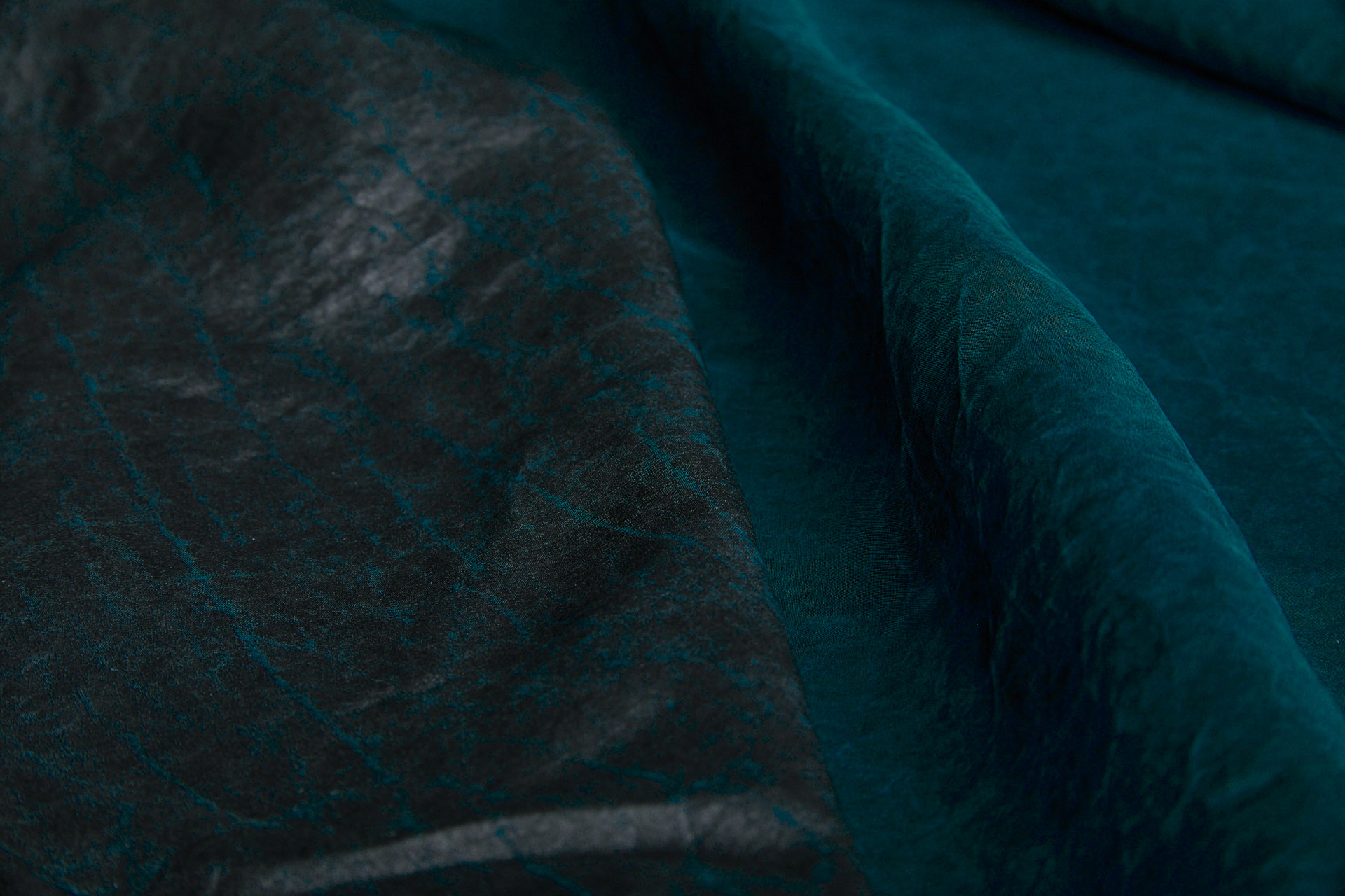 Mud Silk - Habotai - Dark Teal / Black fabric, image 11 of 11