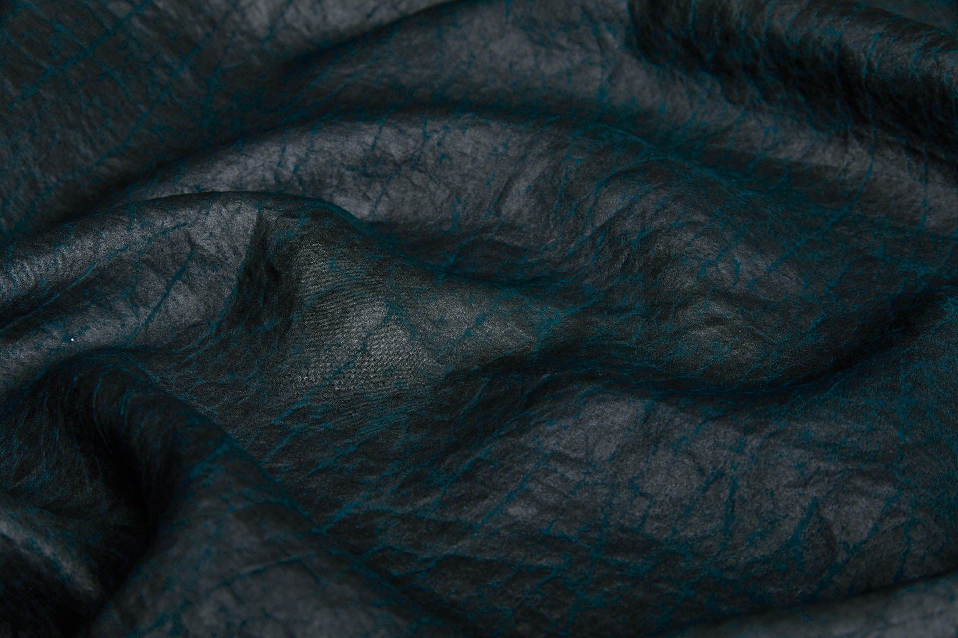 Mud Silk - Habotai - Dark Teal / Black fabric, image 8 of 11