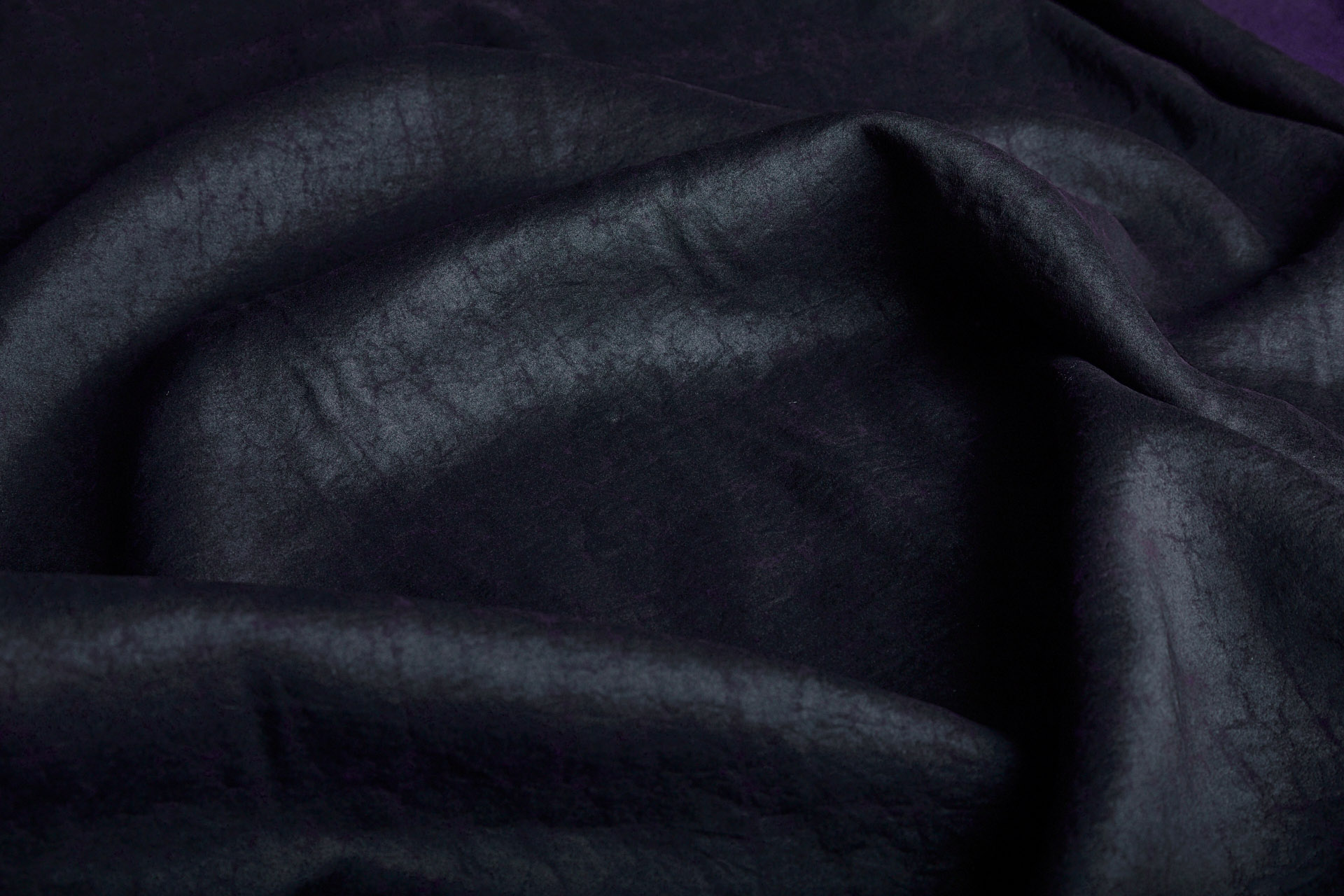 Mud Silk - Habotai - Dark Indigo / Black fabric, image 6 of 11