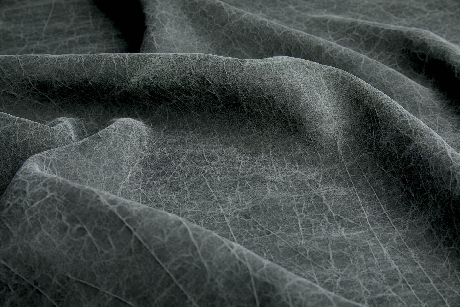 Mud Silk - Habotai - Dusty Charcoal / Black fabric, image 2 of 9