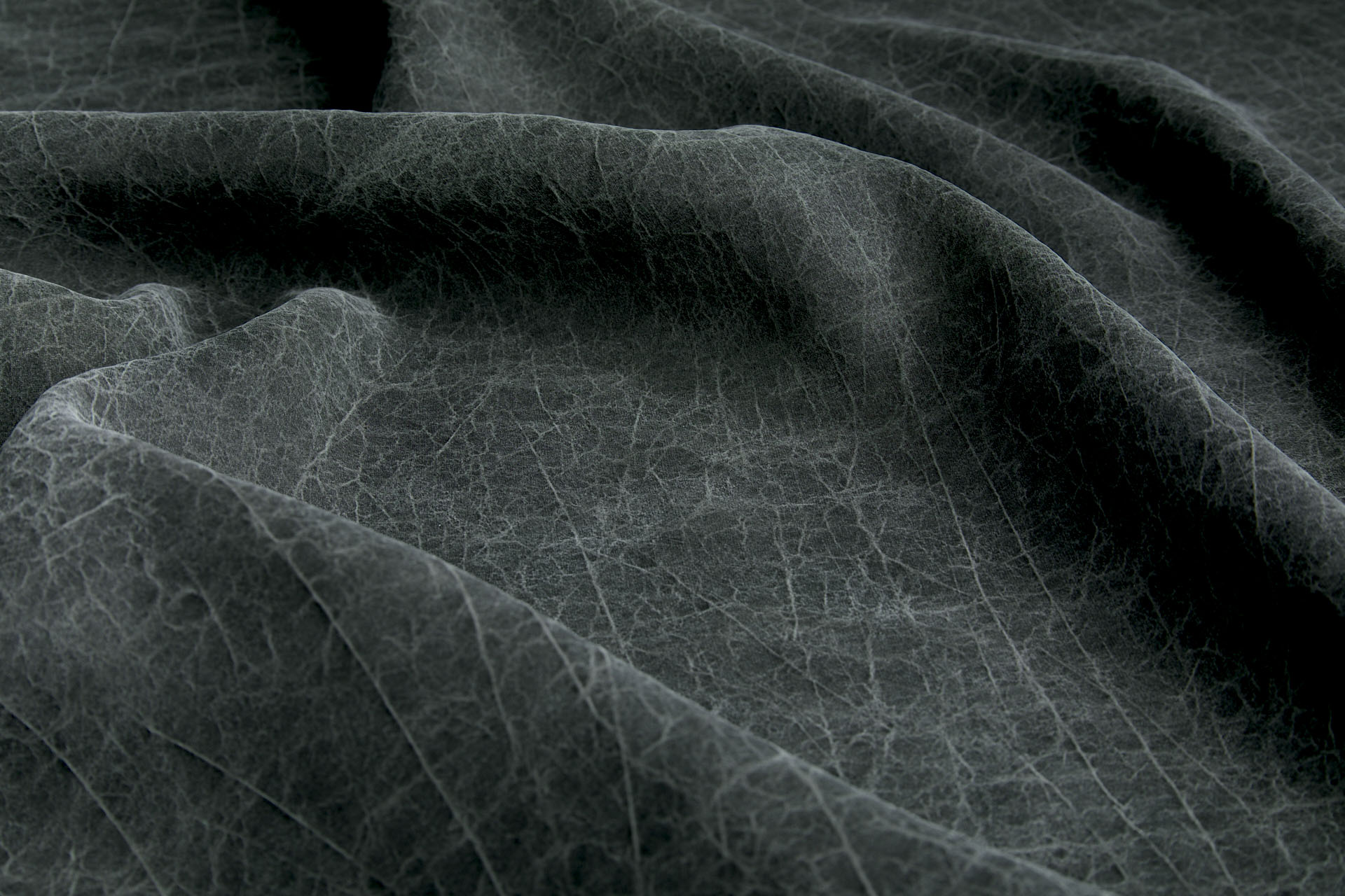 Mud Silk - Habotai - Dusty Charcoal / Black fabric, image 4 of 9