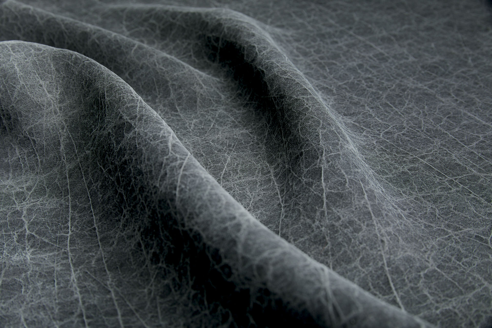 Mud Silk - Habotai - Dusty Charcoal / Black fabric, image 7 of 9