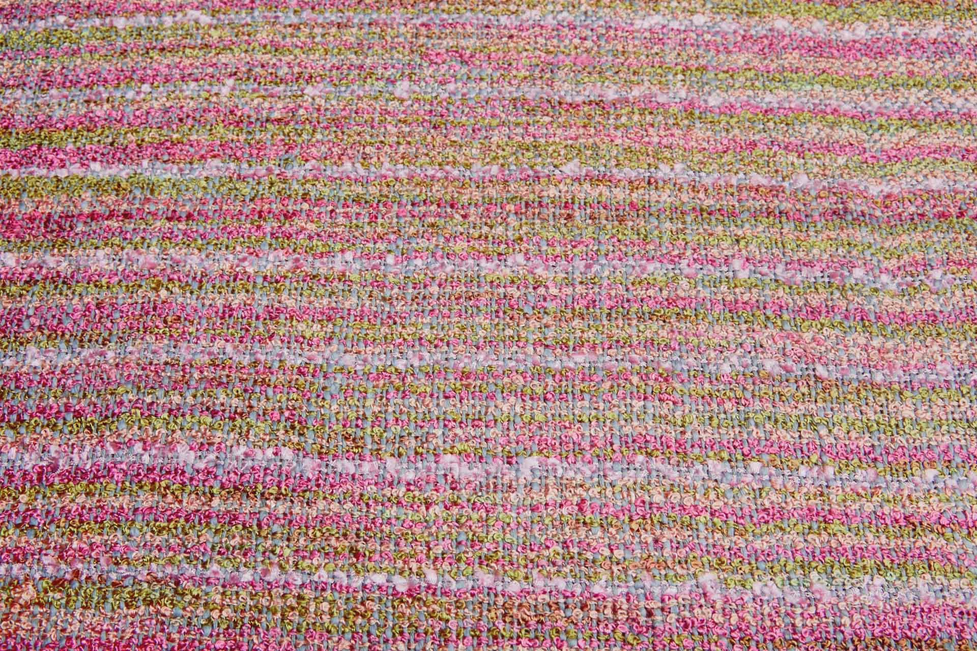 Rustic Bouclé Stripe - Pink, Green, Coral and Blue fabric, image 5 of 5