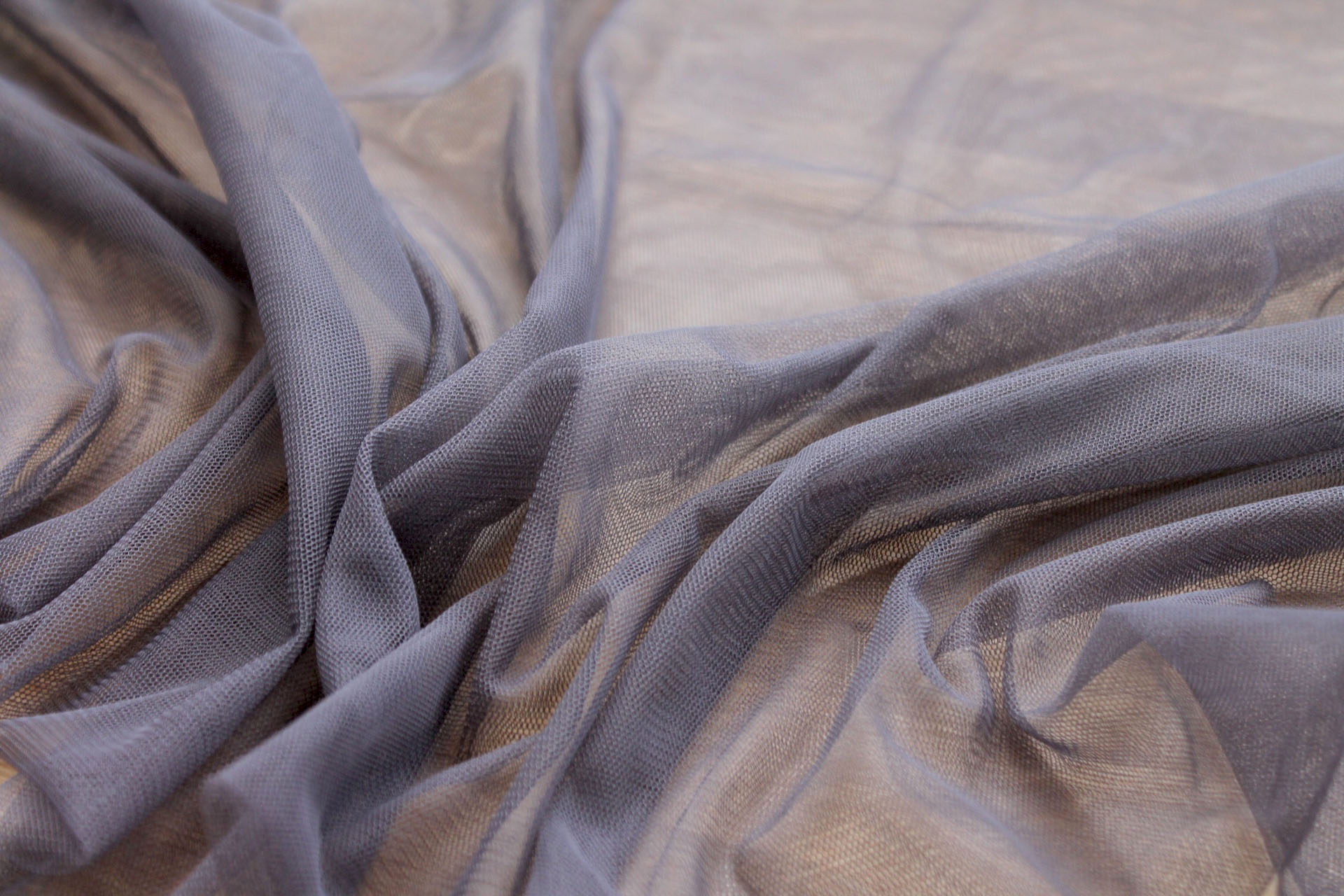 Soft Nylon Tulle - Dark Grey - T48 fabric, image 2 of 5