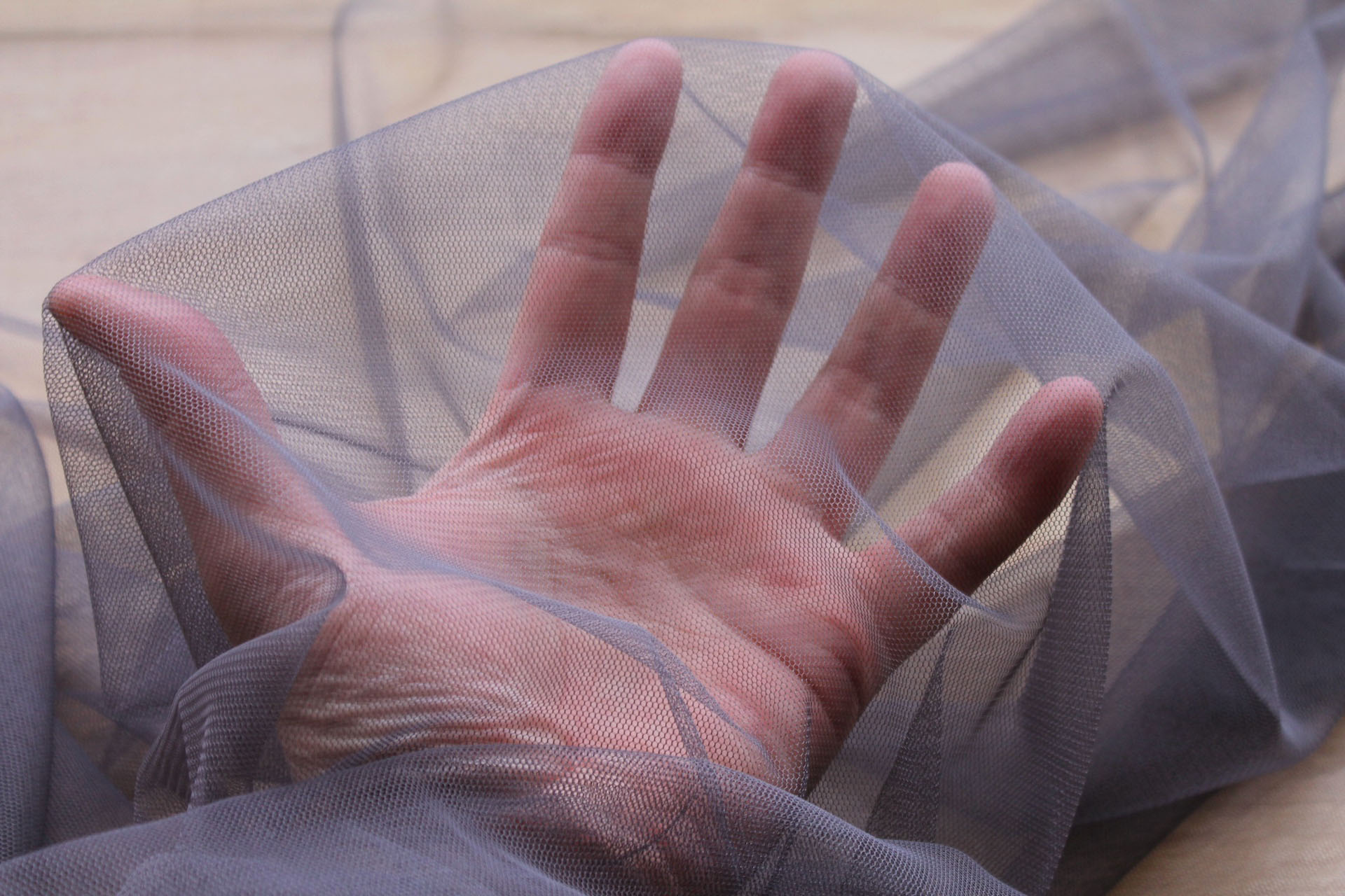 Soft Nylon Tulle - Dark Grey - T48 fabric, image 3 of 5