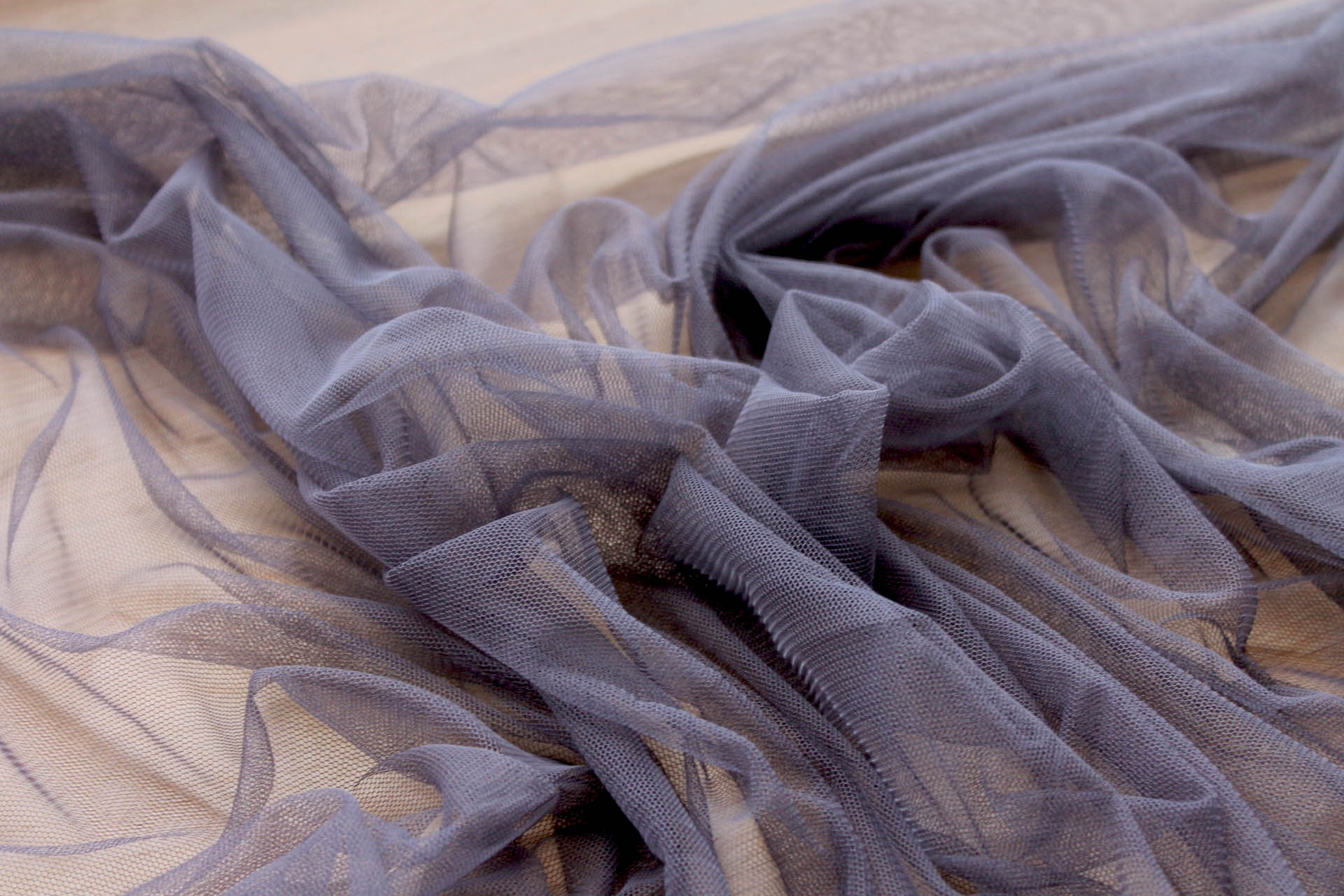 Soft Nylon Tulle - Dark Grey - T48 fabric, image 4 of 5
