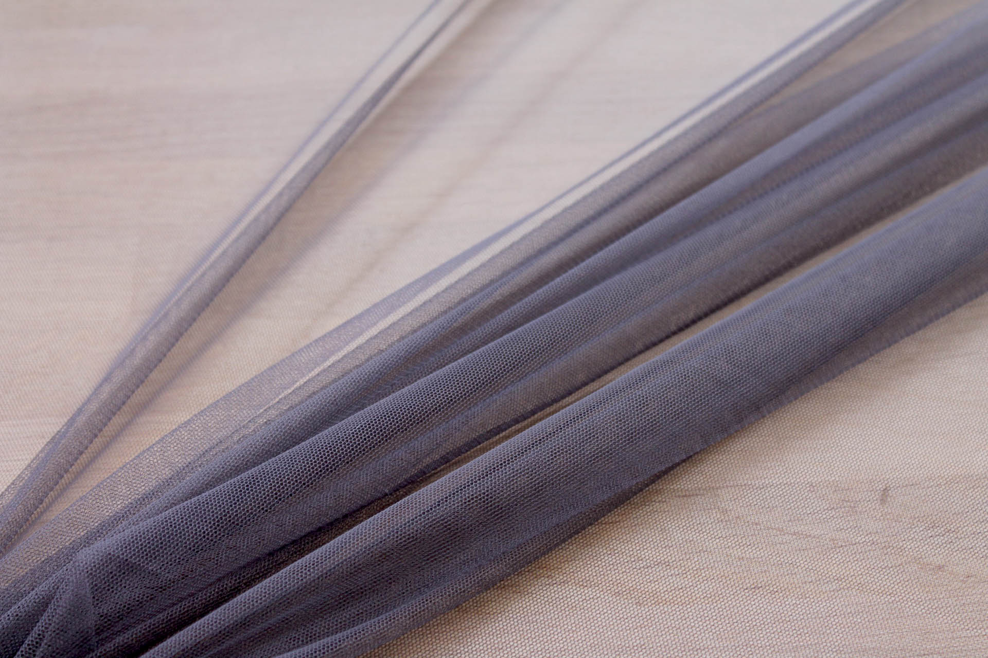 Soft Nylon Tulle - Dark Grey - T48 fabric, image 5 of 5