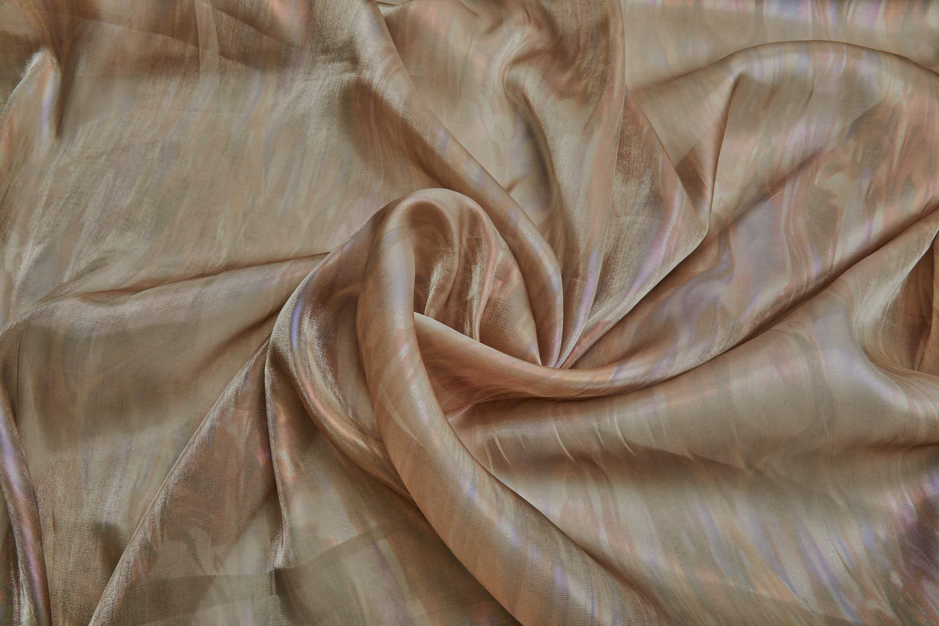 Oil Slick Foil Organza - Mushroom fabric, image 2 of 10