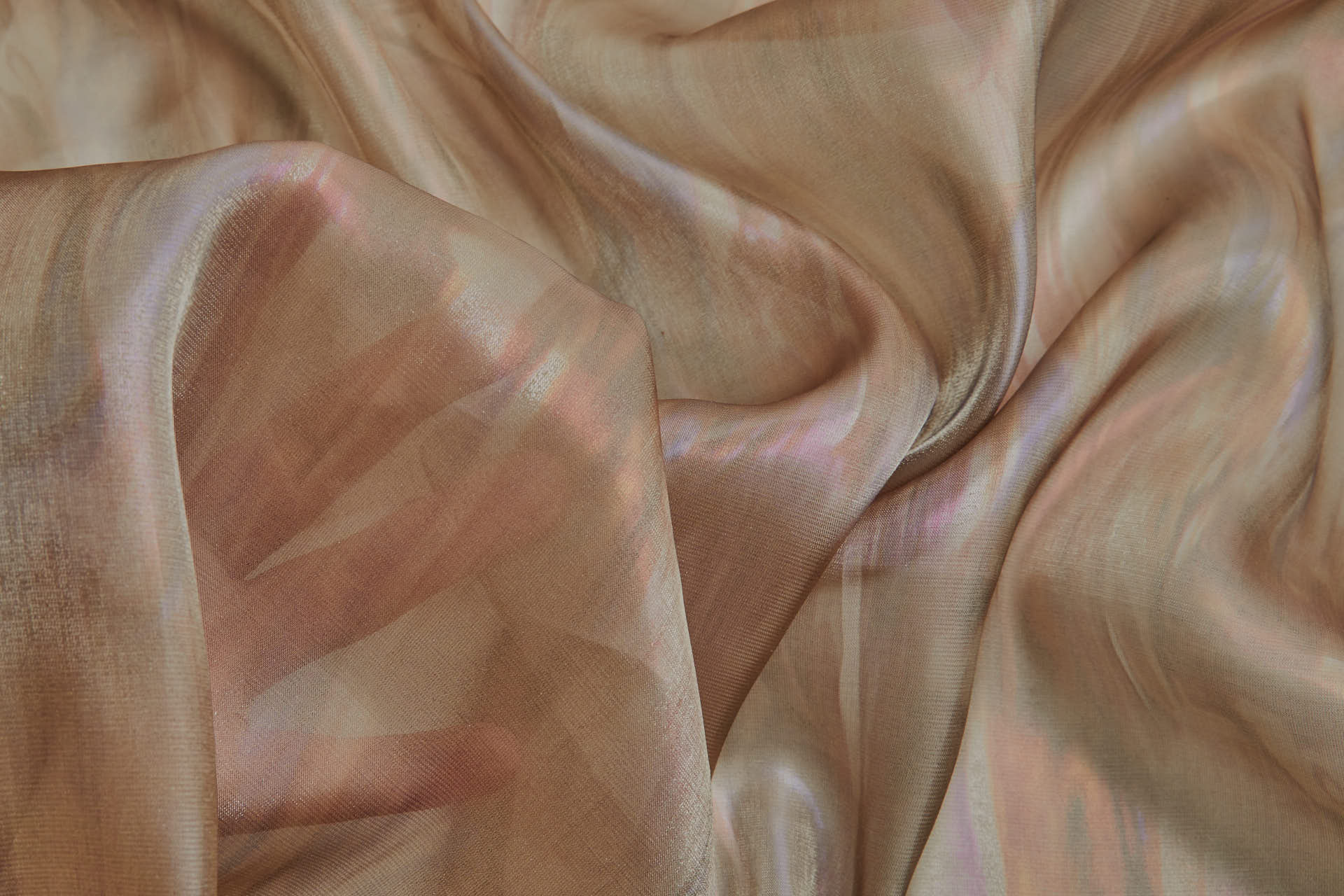 Oil Slick Foil Organza - Mushroom fabric