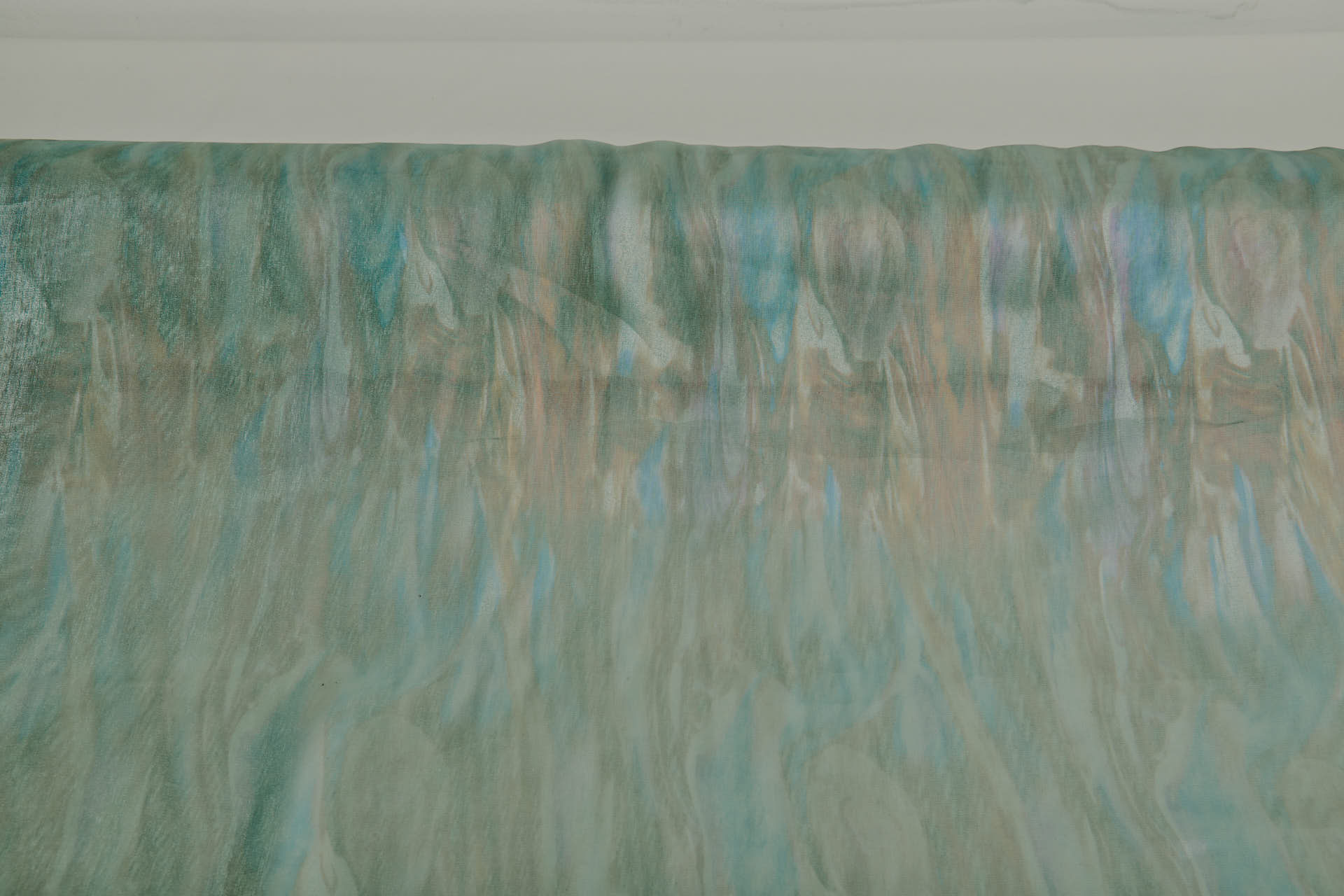 Oil Slick Foil Organza - Sage fabric, image 5 of 7