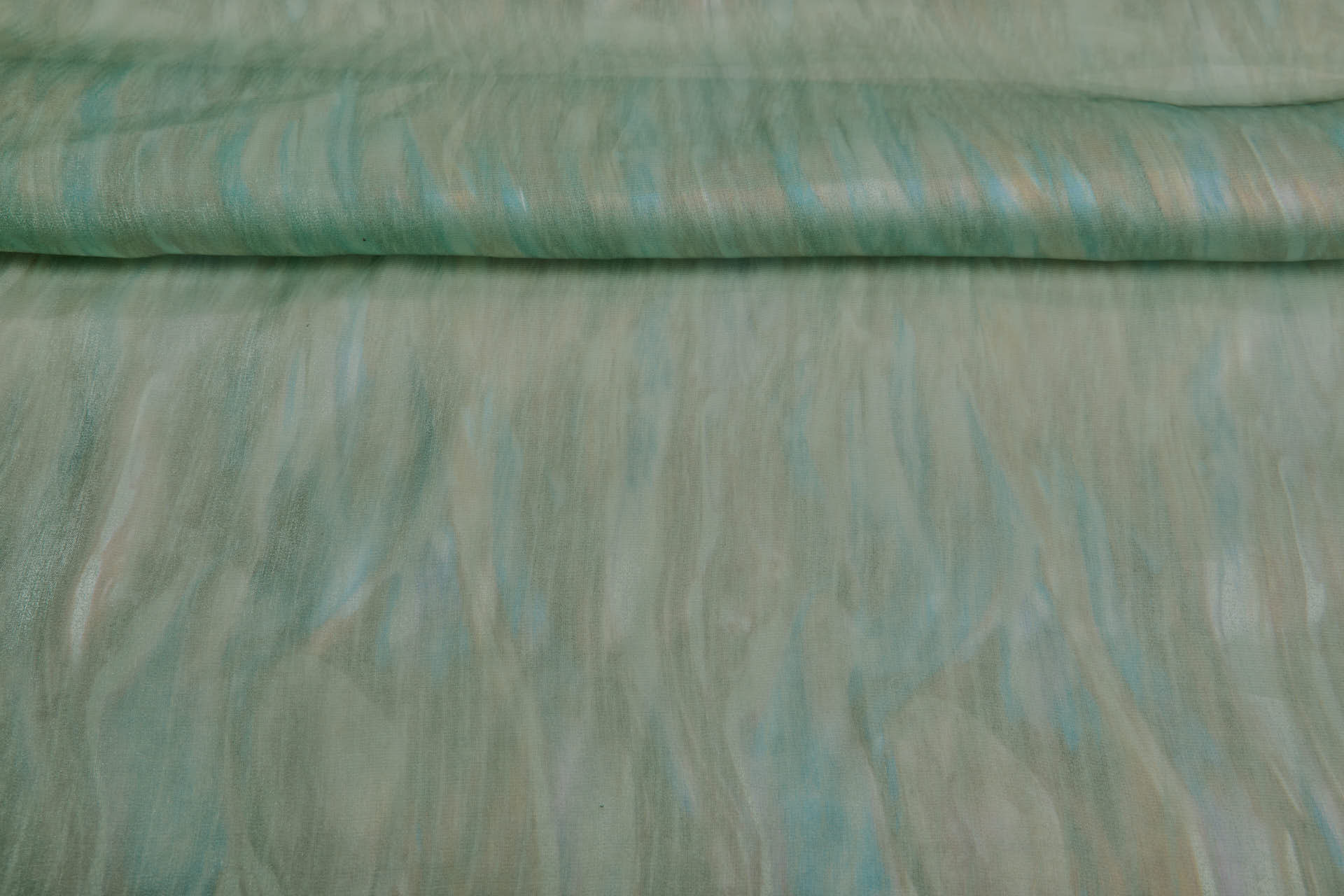 Oil Slick Foil Organza - Sage fabric, image 6 of 7