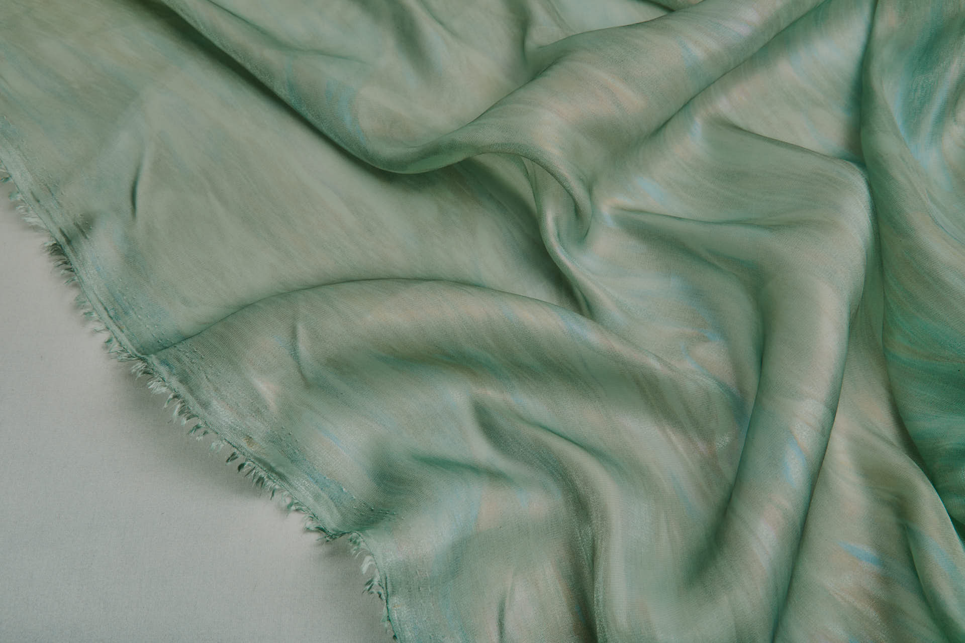 Oil Slick Foil Organza - Sage fabric, image 2 of 7