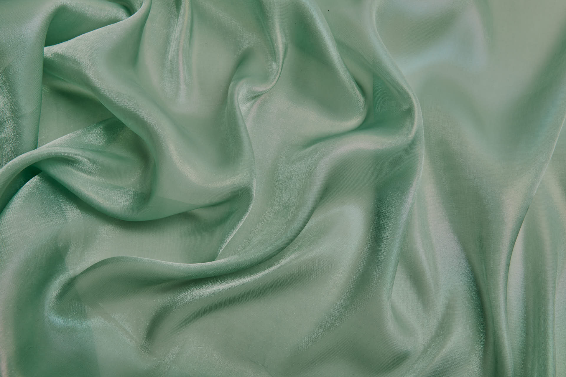 Iridescent Rainbow Foil Organza -  Sage fabric, image 5 of 7