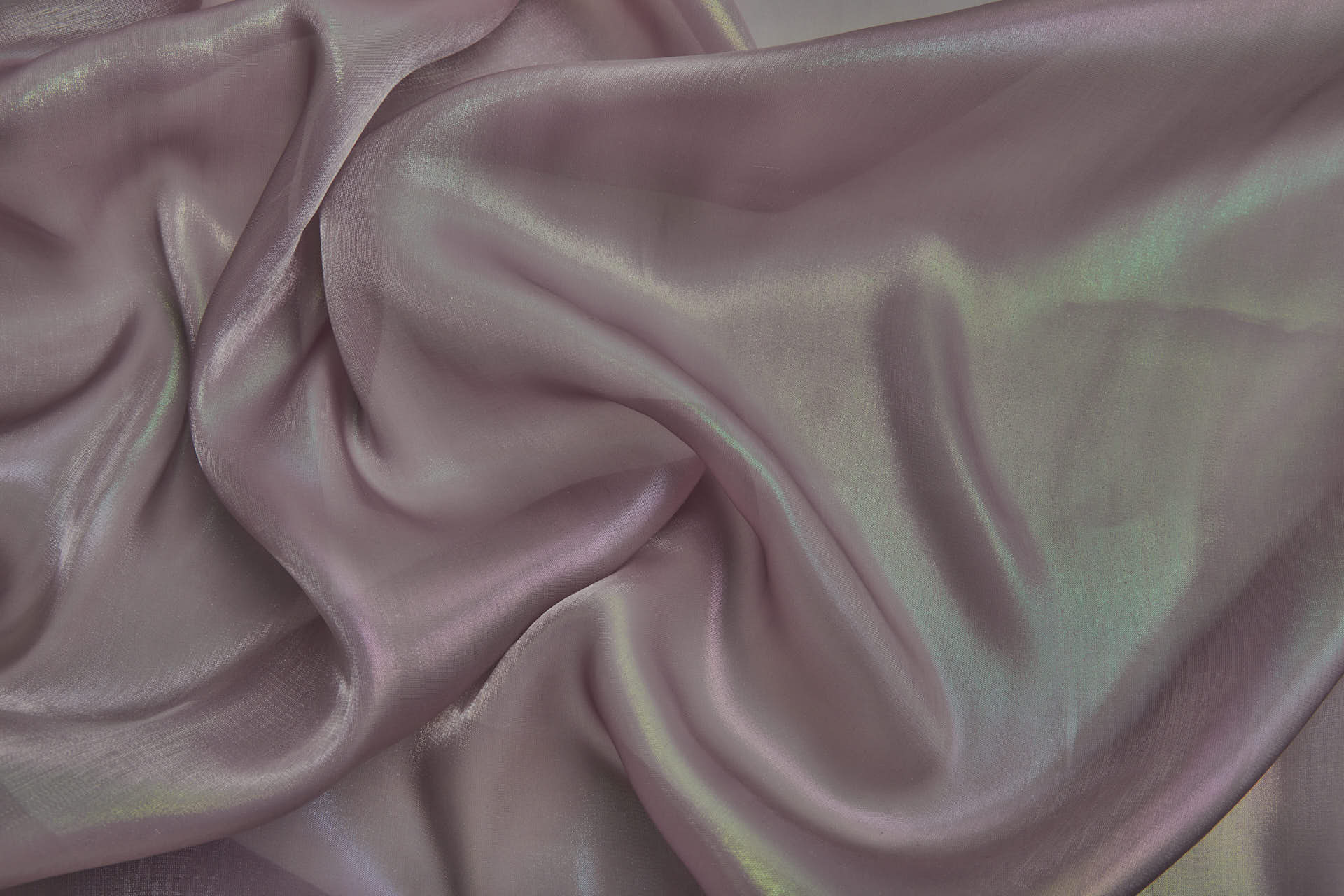 Iridescent Rainbow Foil Organza - Mauve fabric, image 8 of 8