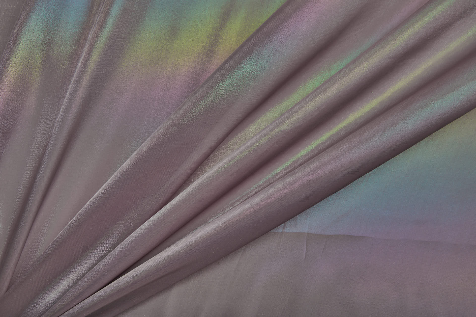 Iridescent Rainbow Foil Organza - Mauve fabric, image 2 of 8