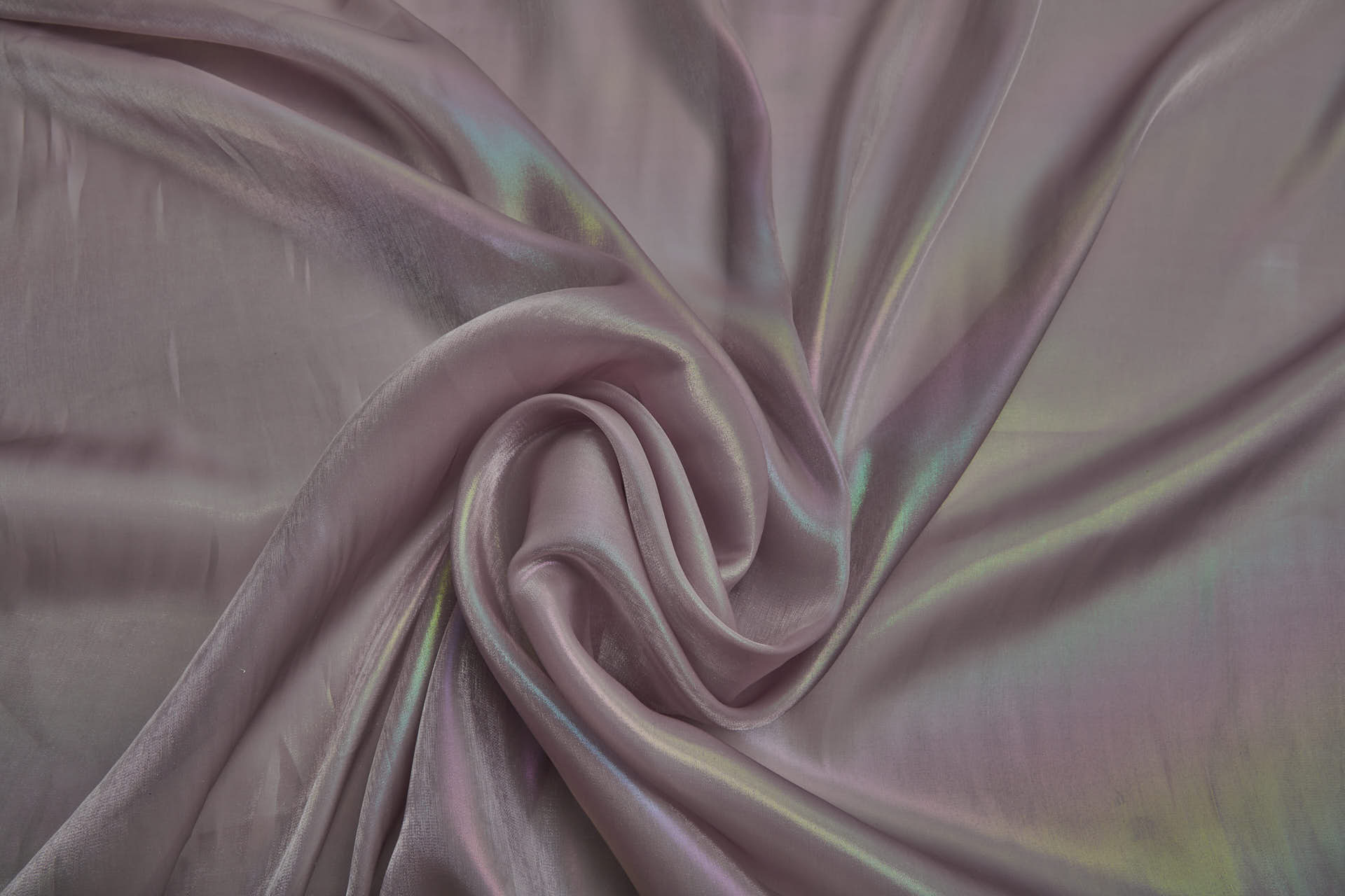 Iridescent Rainbow Foil Organza - Mauve fabric, image 6 of 8