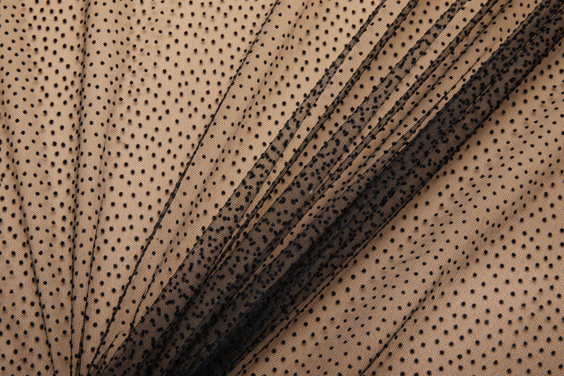 Flock Spot / Dot Tulle - Black fabric, image 7 of 9