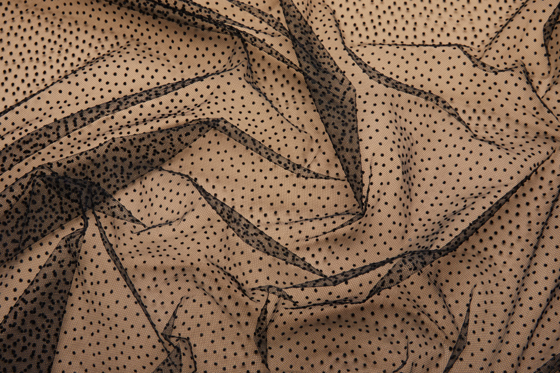 Flock Spot / Dot Tulle - Black fabric, image 6 of 9