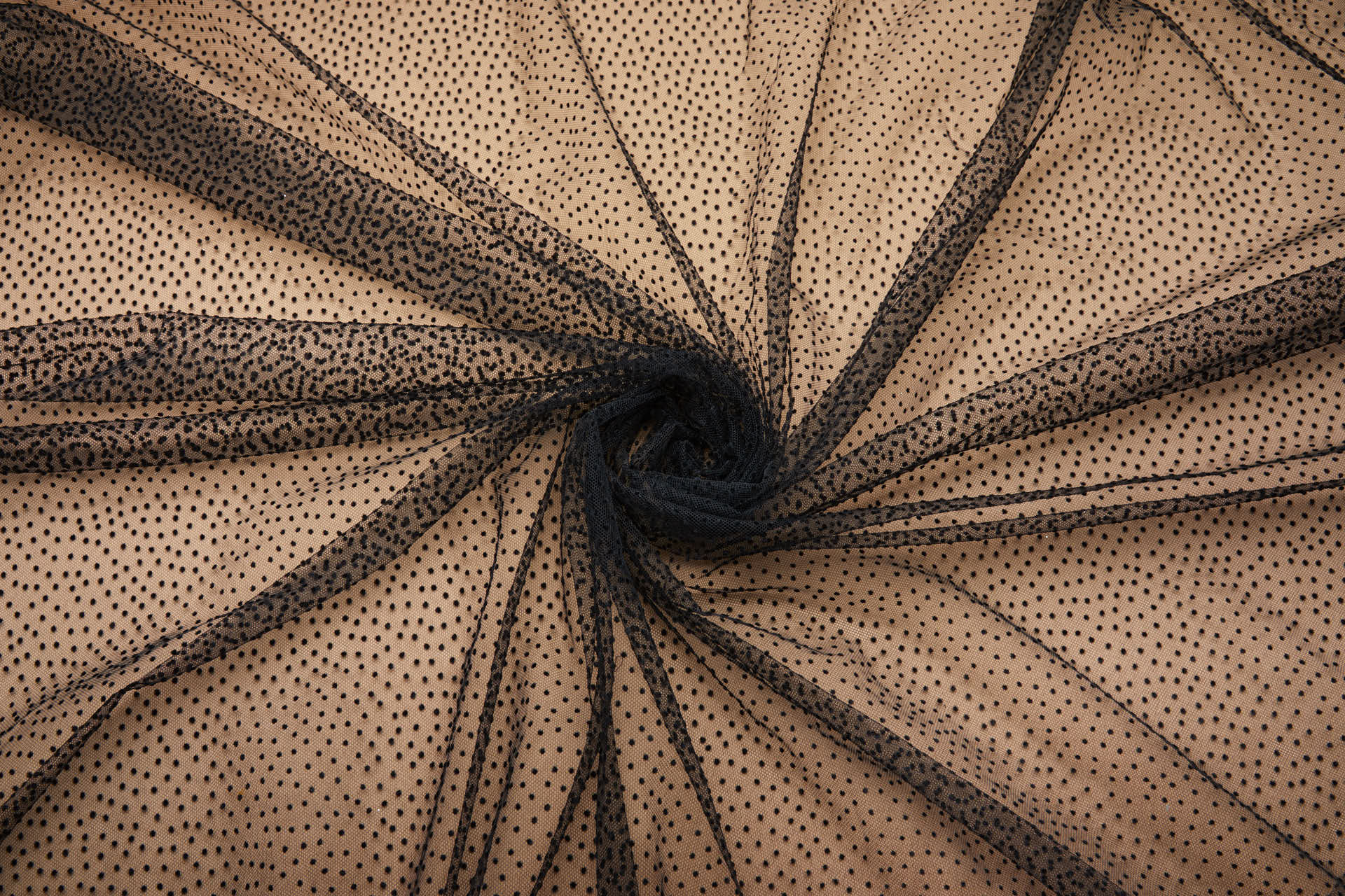 Flock Spot / Dot Tulle - Black fabric