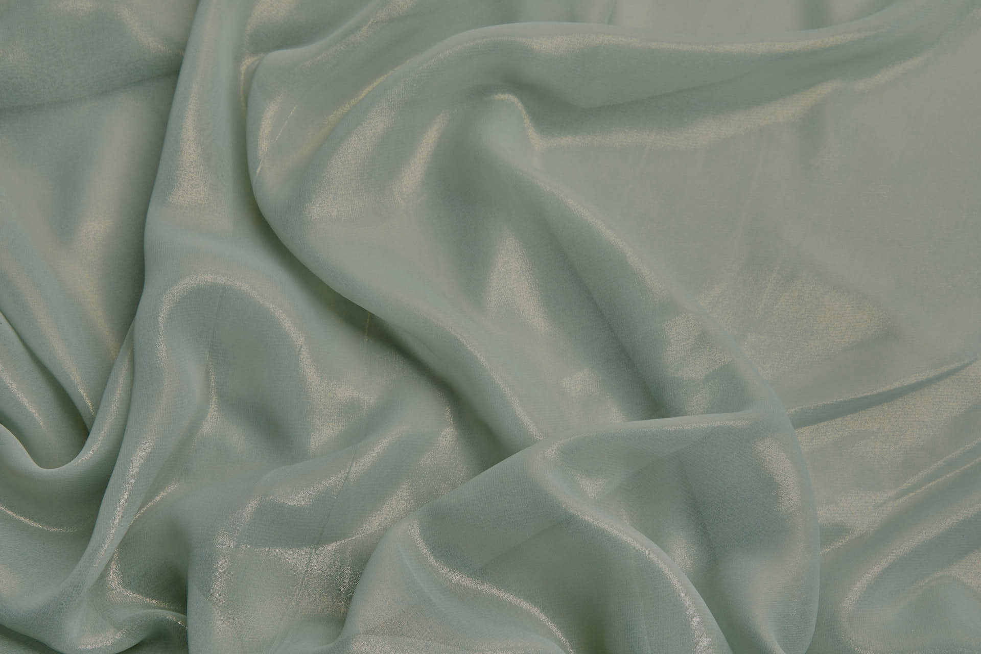 Foiled Chiffon - Light Sage / Gold fabric, image 5 of 5