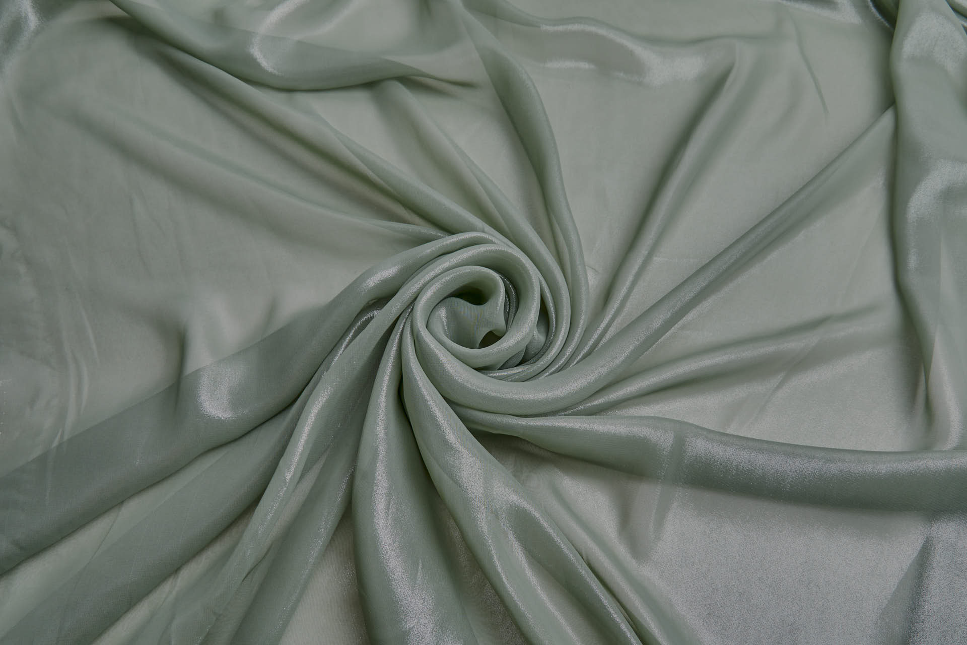 Foiled Chiffon - Dark Sage / Silver fabric, image 6 of 7