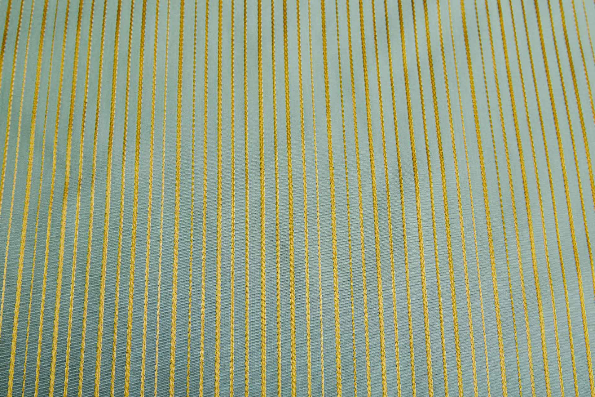 Woven Stripe Taffeta in Dusty Teal with Golden Brown fabric, image 7 of 7